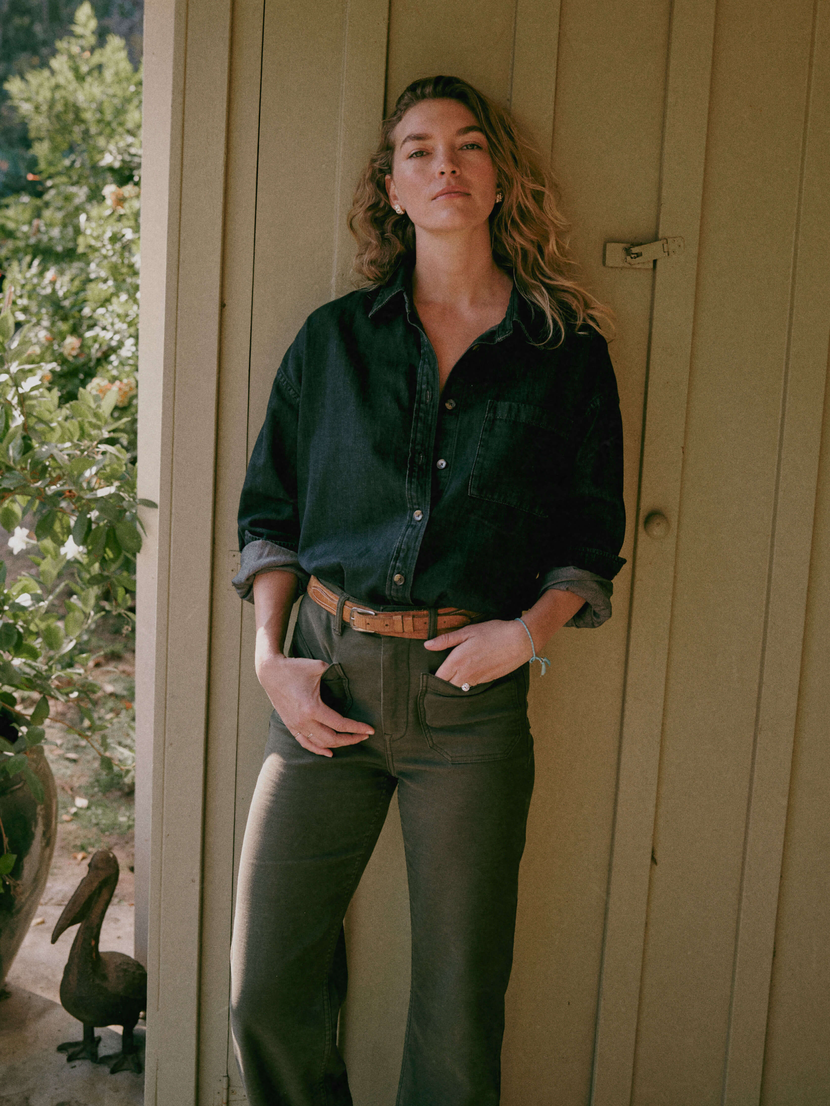 Stretch Terry Patch Pocket Pant - Forest Olive