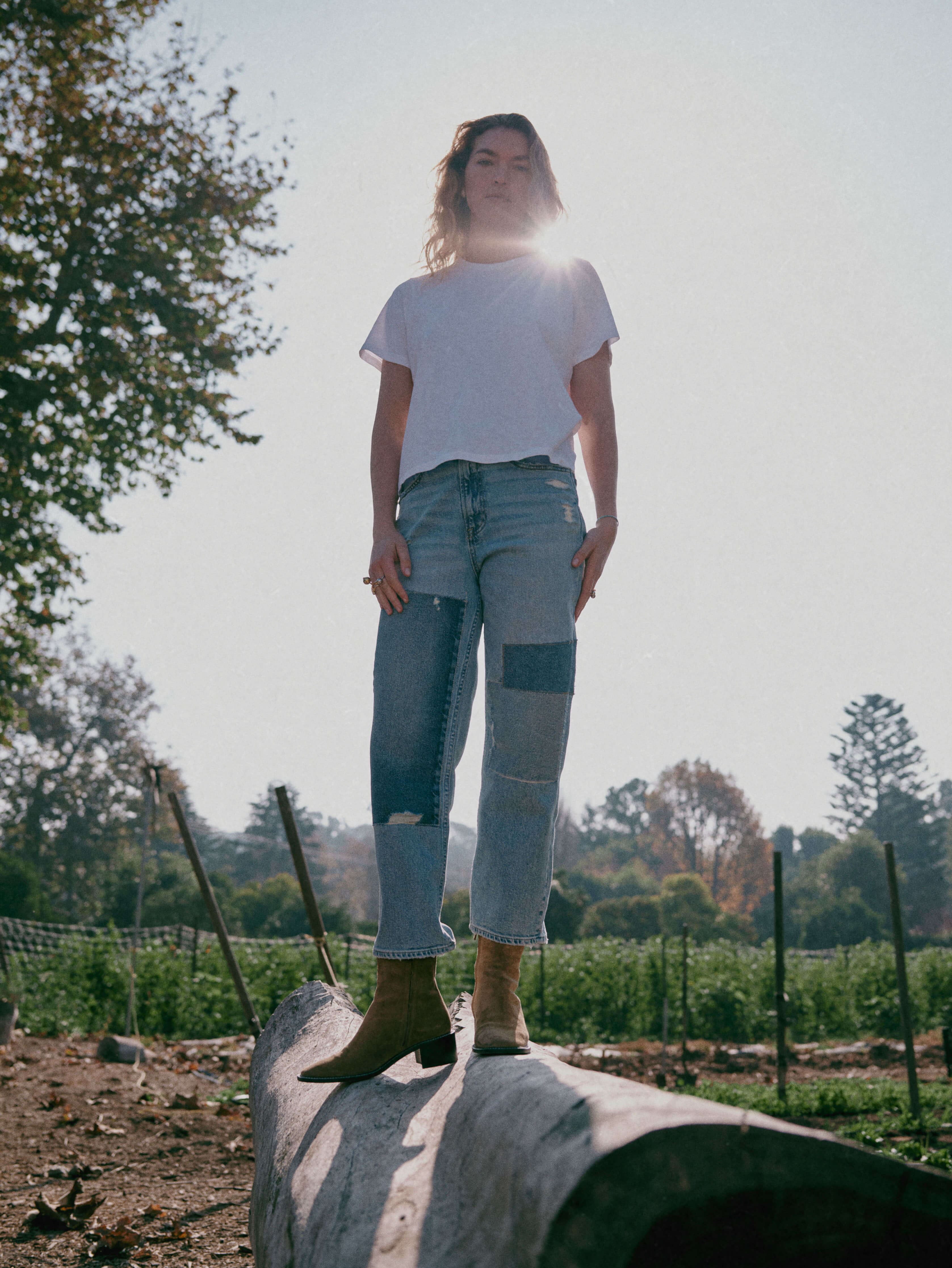 90s Crop Patchwork Jean - Heirloom Indigo Wash