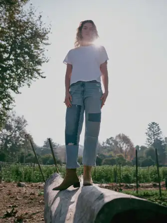 90s Crop Patchwork Jean - Heirloom Indigo Wash