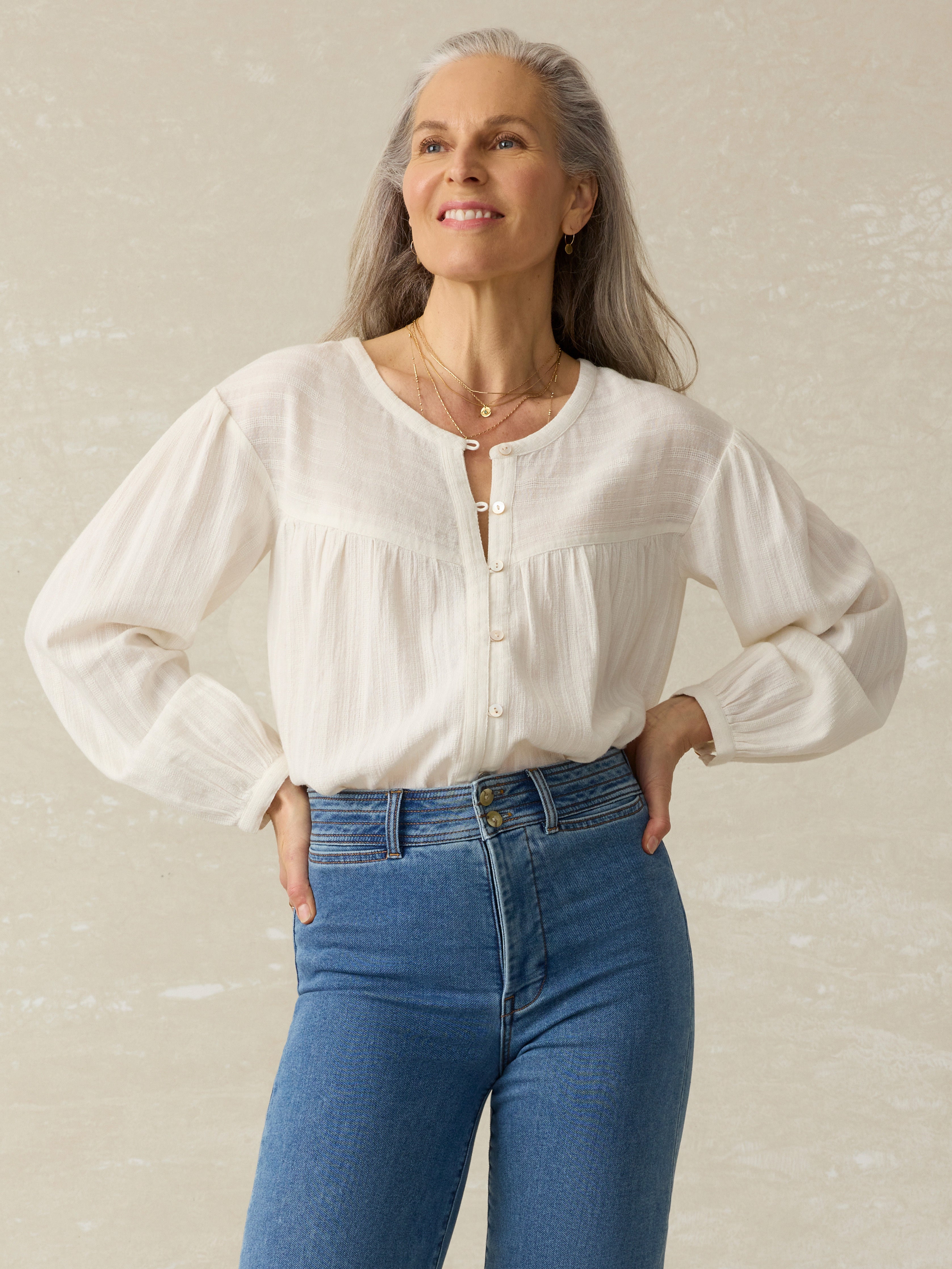 Lena Blouse - Egret