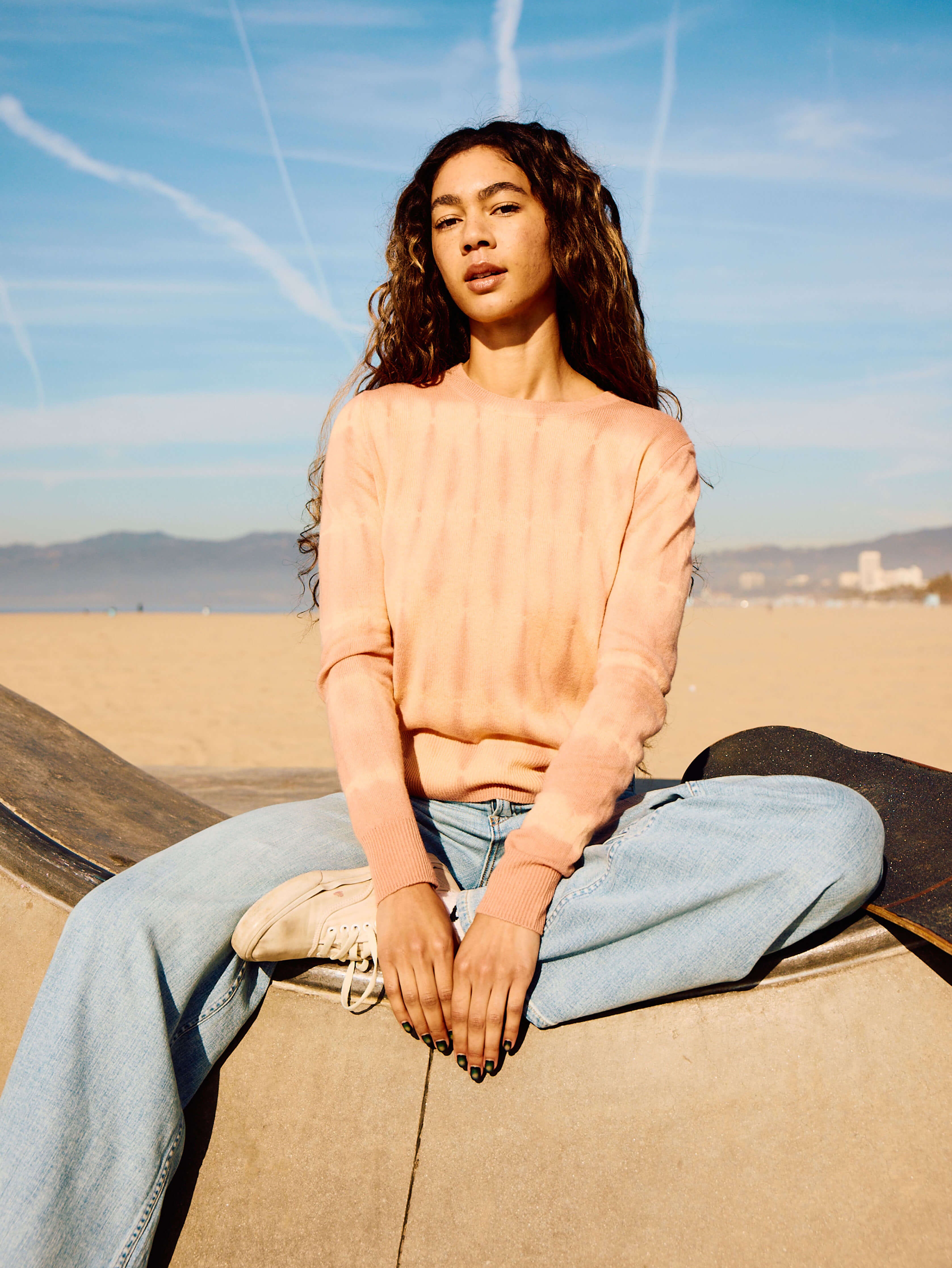 Tropical Cashmere Sweater - Red Rock Tie Dye