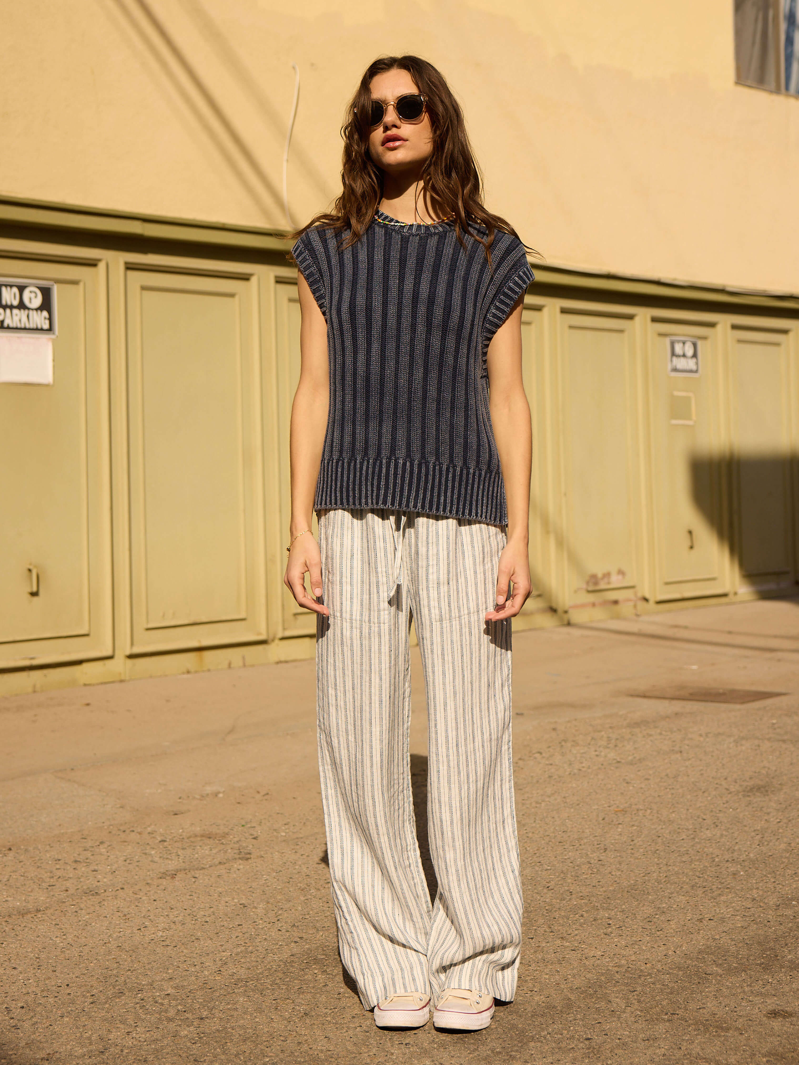 Laidback Linen Pant - Oceanside Stripe