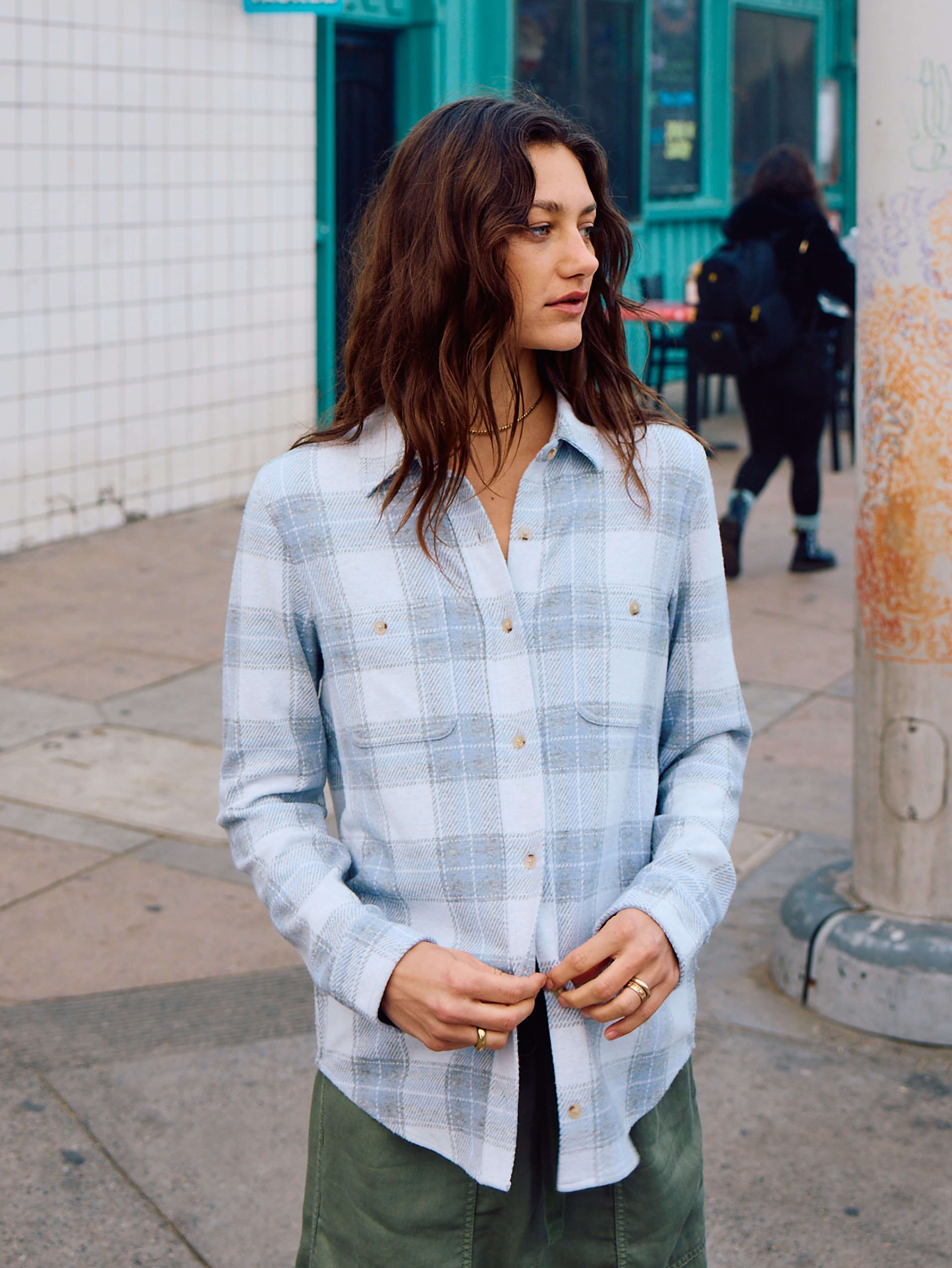 Legend™ Sweater Shirt - Blue Ravine Plaid