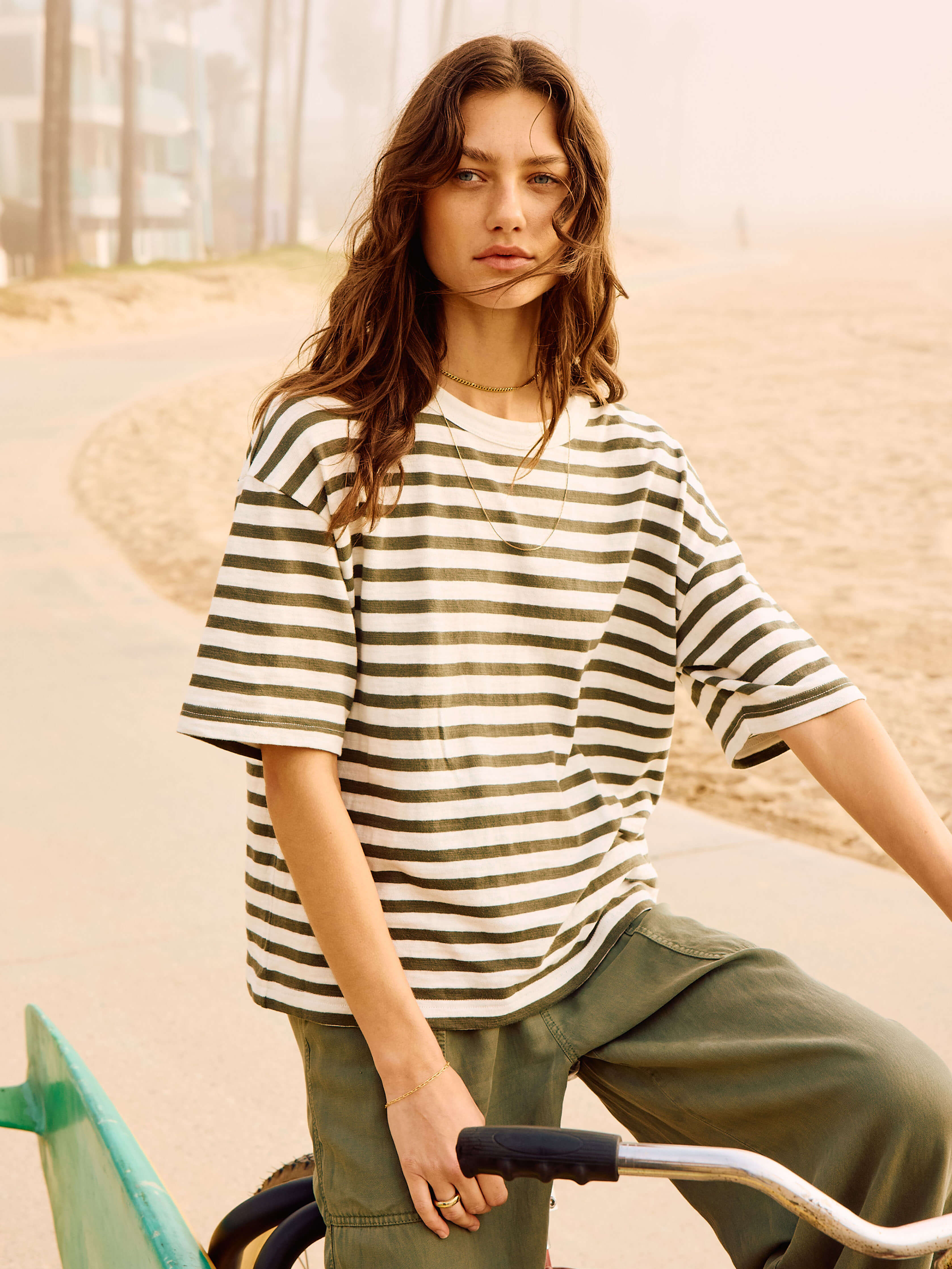 Sunwashed Slub Vintage Tee - Brookline Stripe