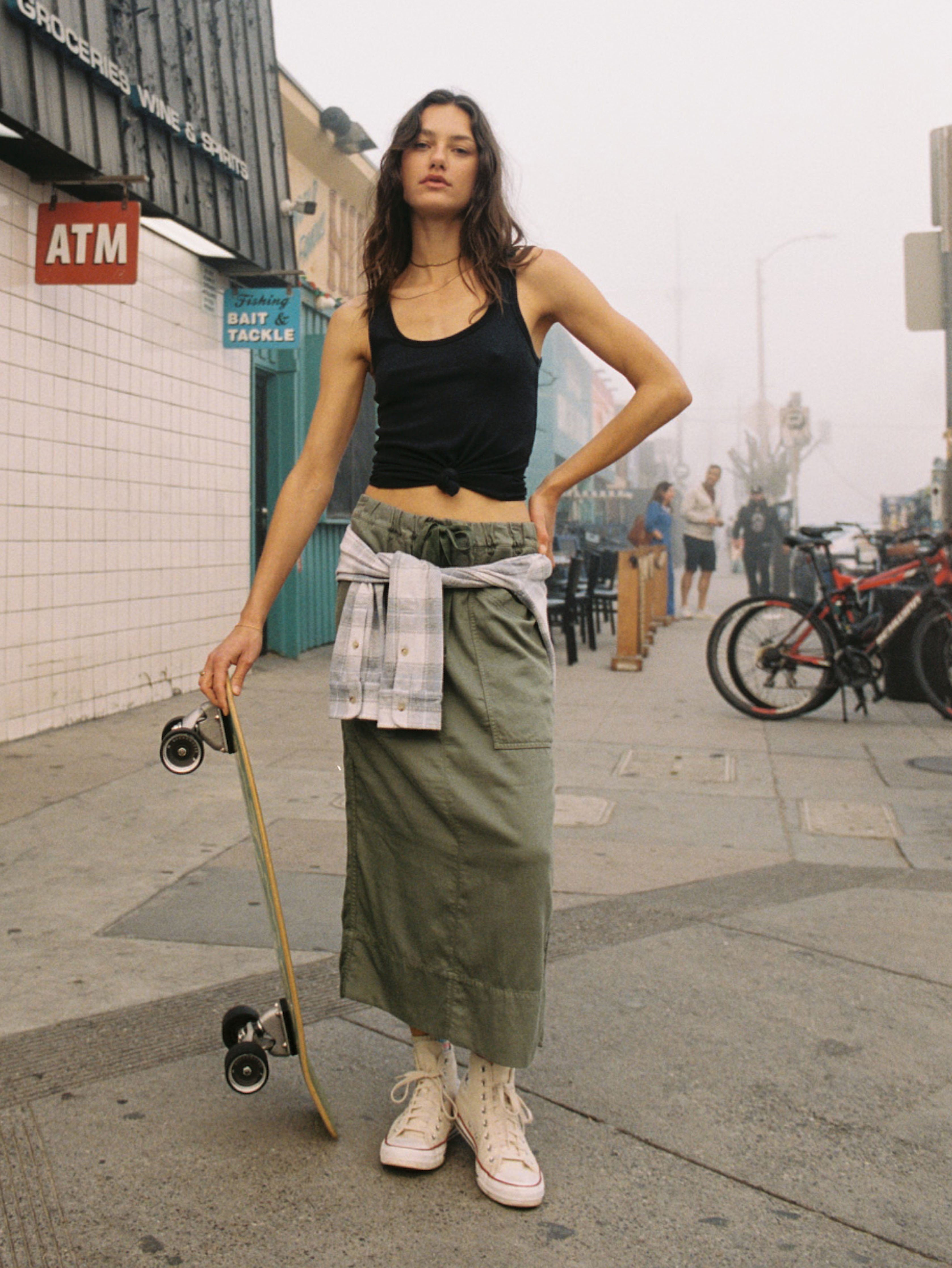 Topanga Drape Utility Skirt - Thyme