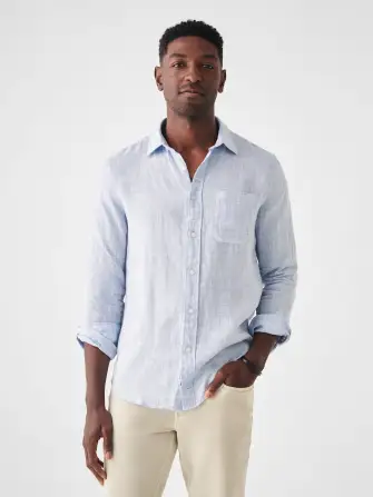 Laguna Linen Shirt - Light Blue Melange