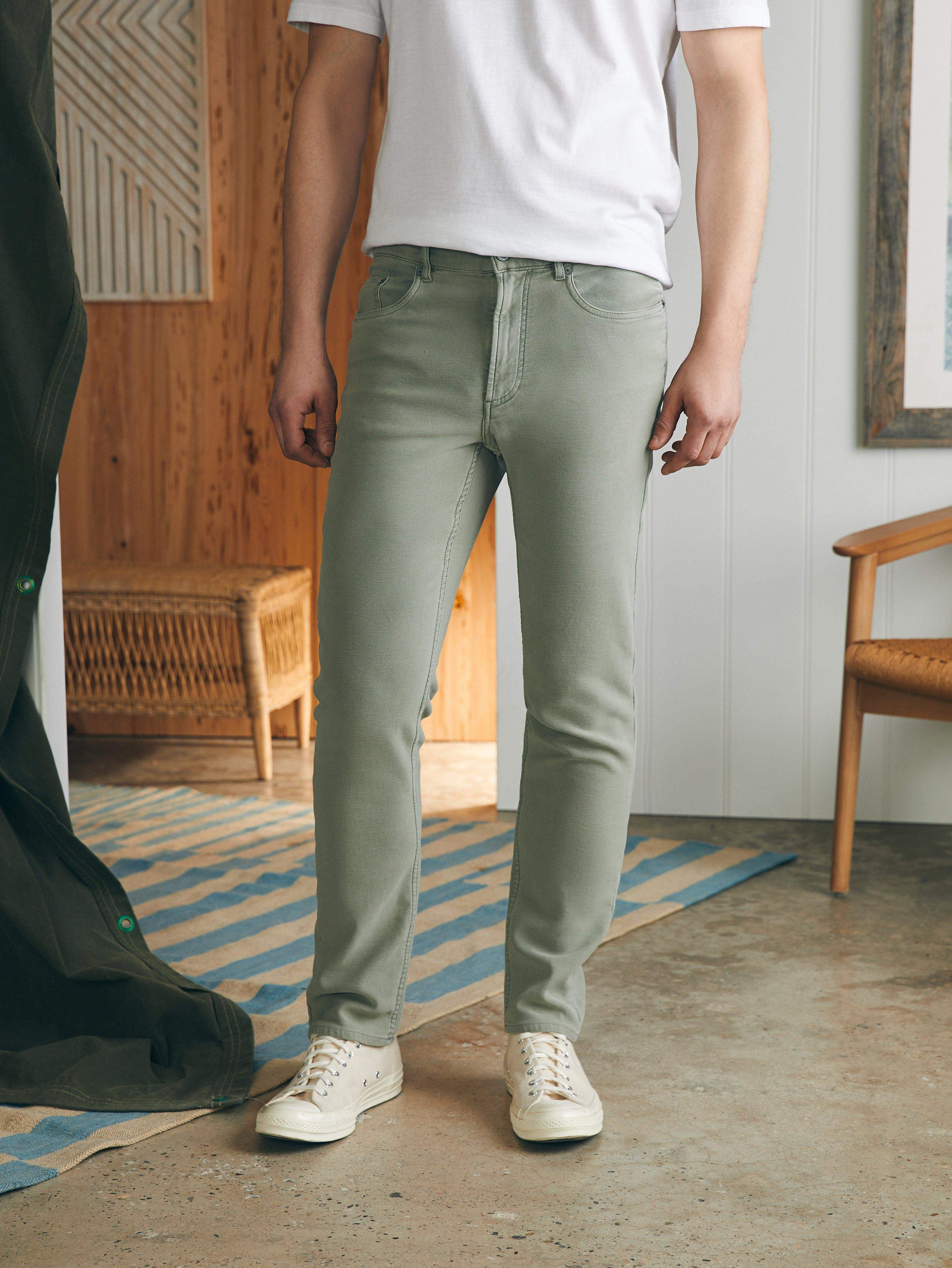 Stretch Terry 5-Pocket Pant (30 Inseam) - Faded Olive