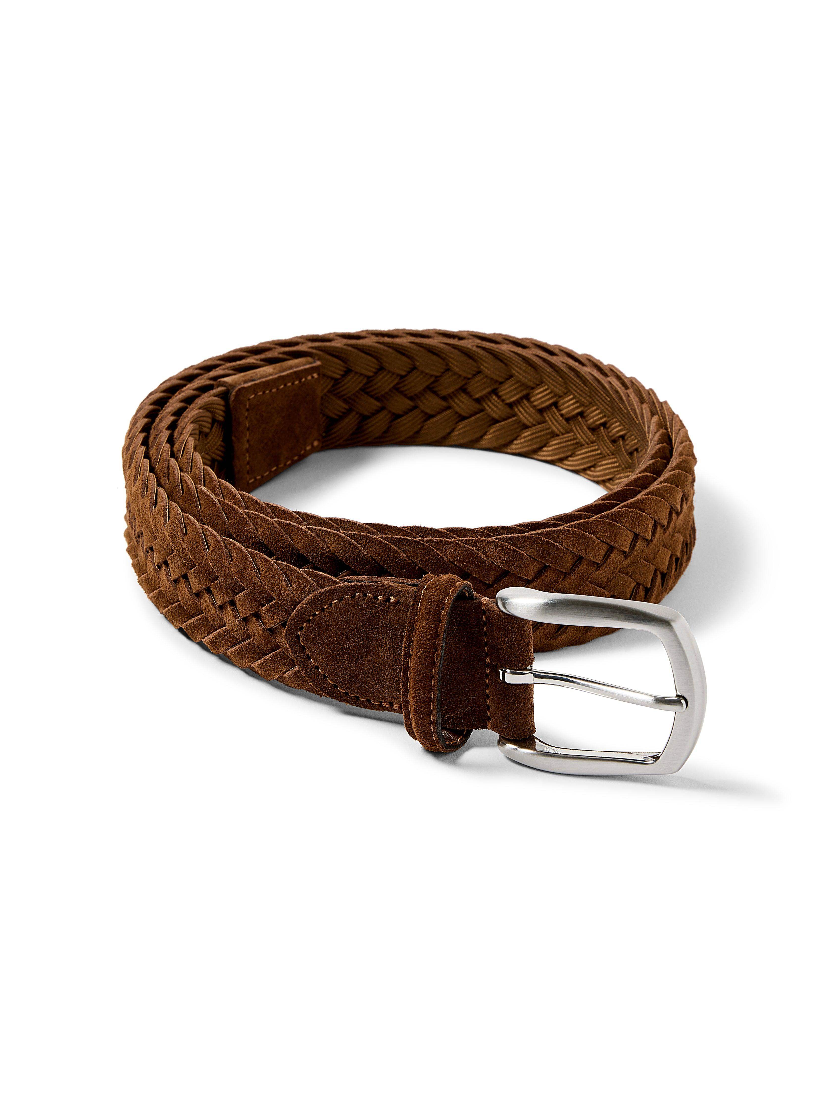 Suede Woven Belt - Brown