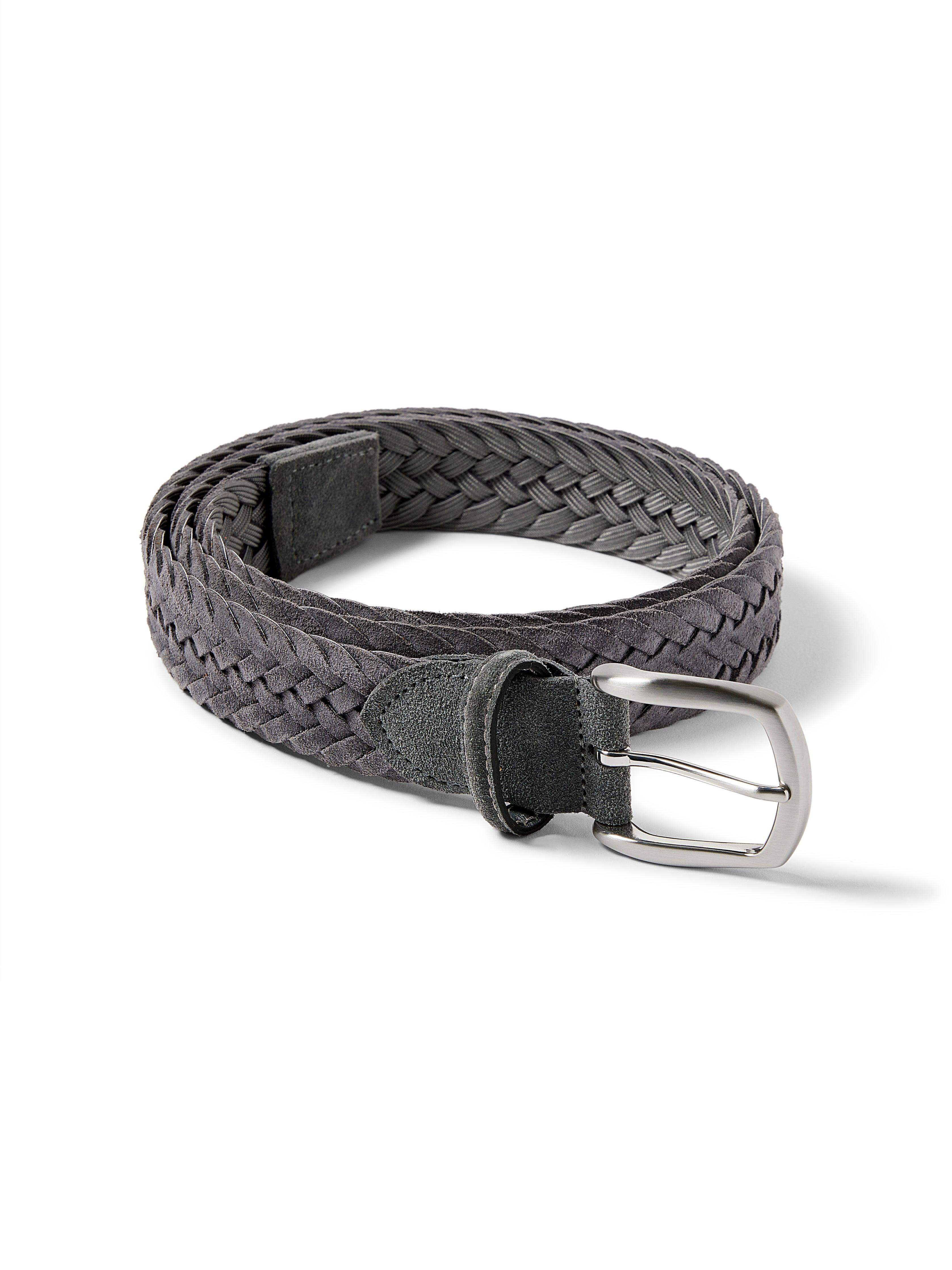 Suede Woven Belt - Grey