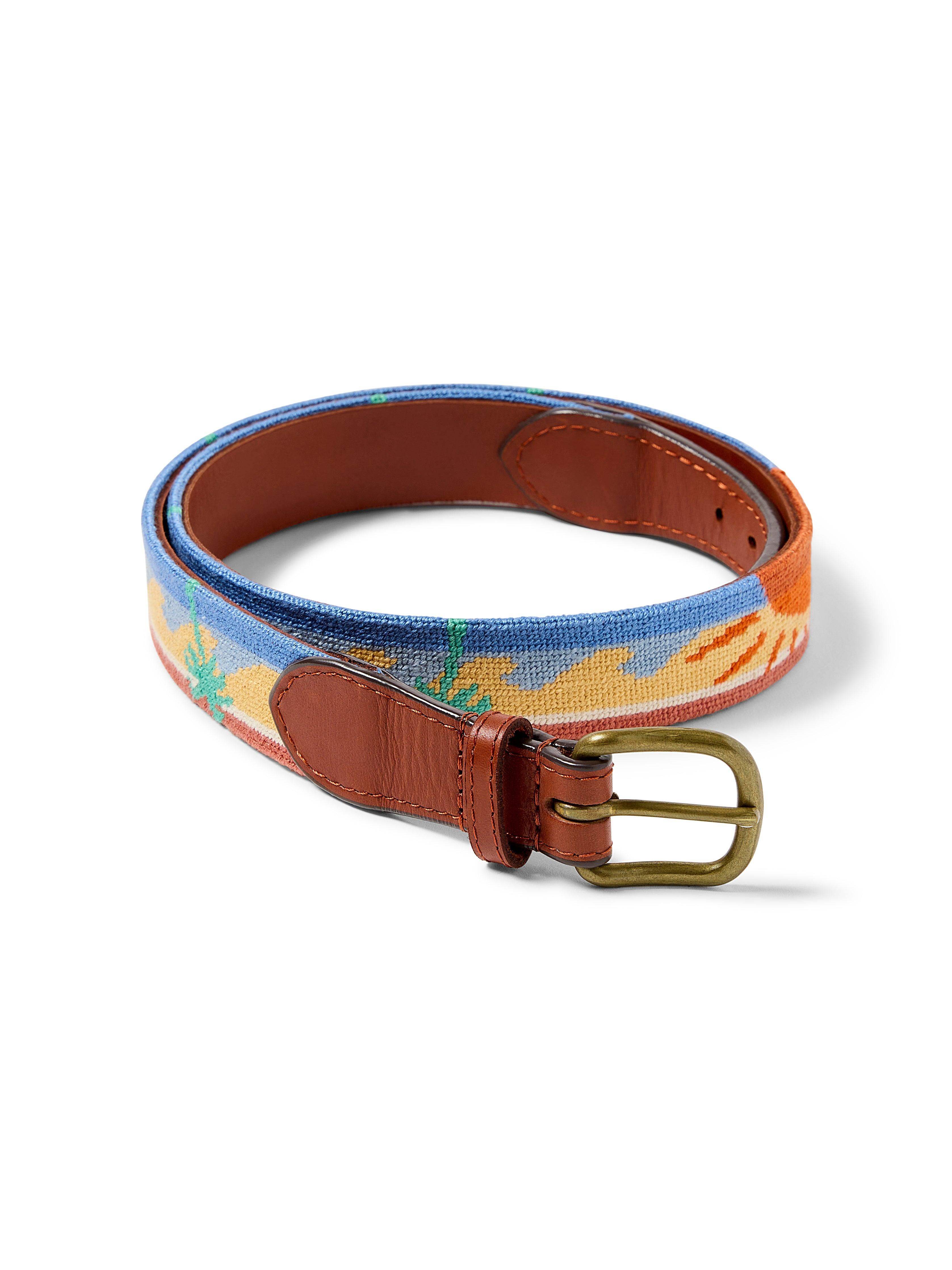 Sun And Waves Embroidered Belt - Sun And Wave