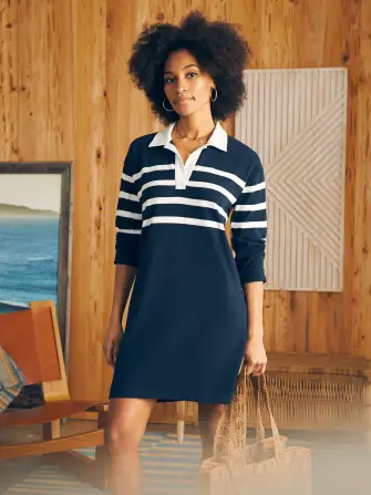 Rugby Jersey Dress - Cape May Stripe(Cape May Stripe,XXS)