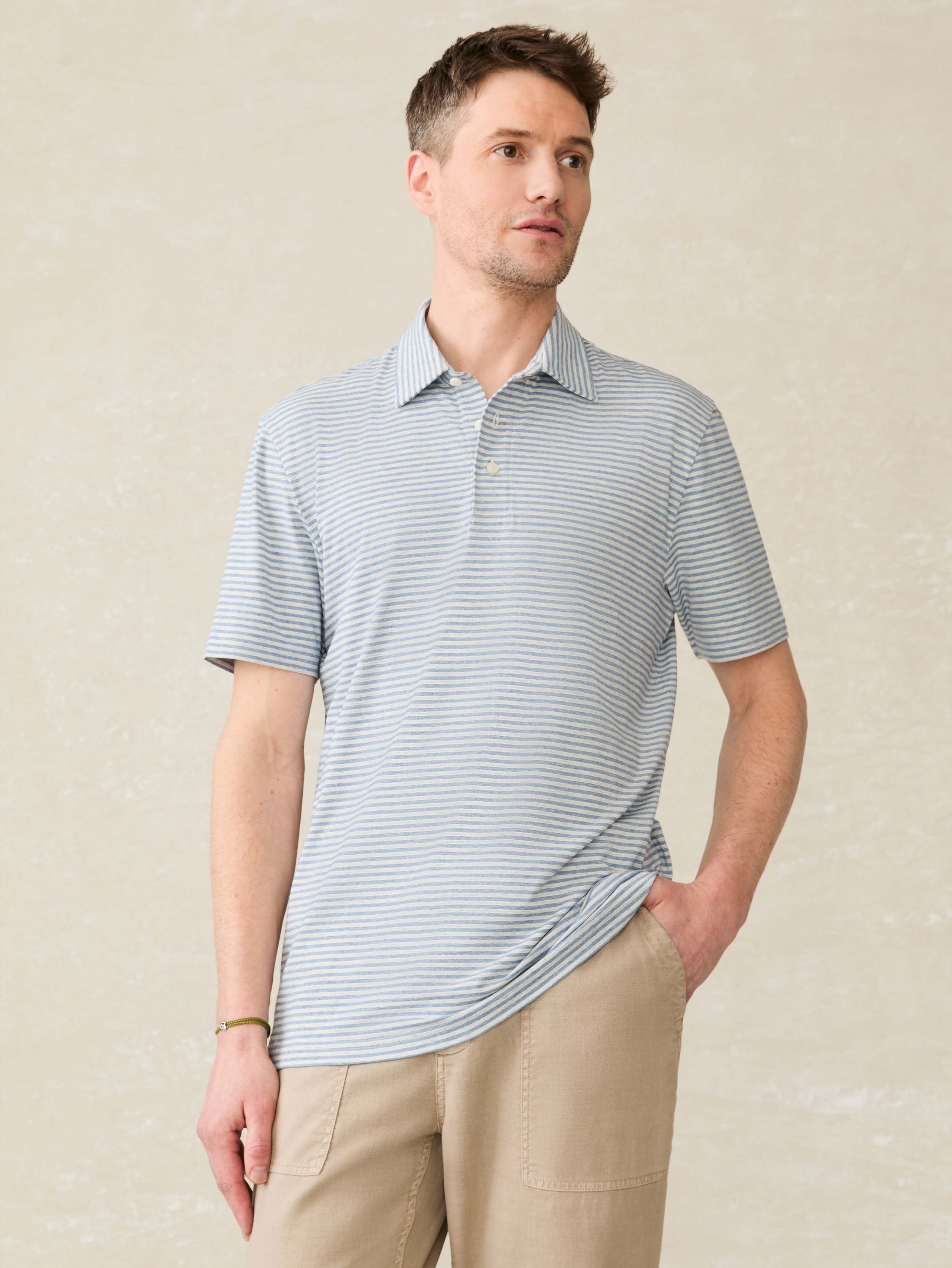 Short-Sleeve Movement™ Polo Shirt - Long Valley Stripe