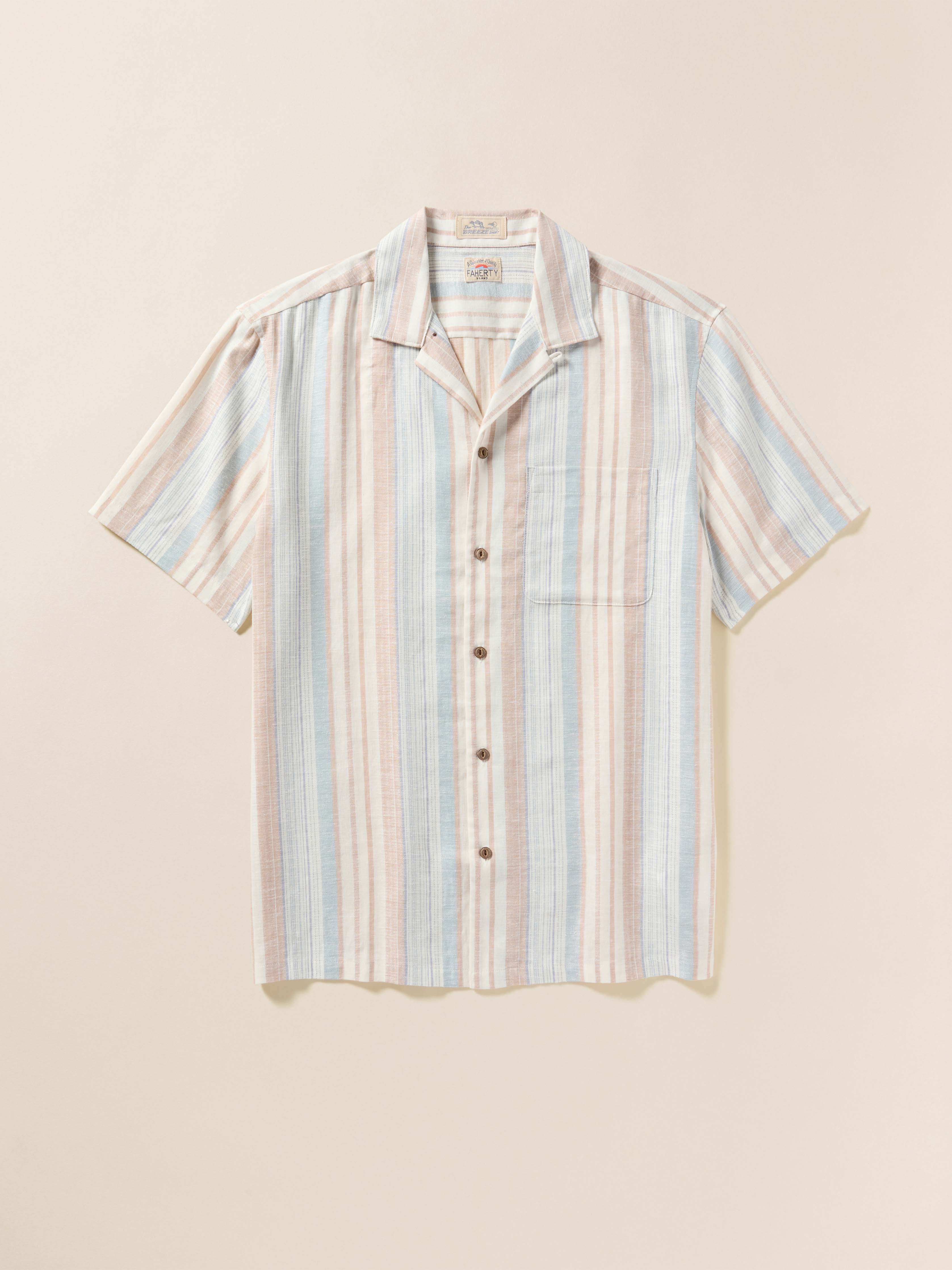 Short-Sleeve Breeze Camp Shirt - Golden Beach Stripe