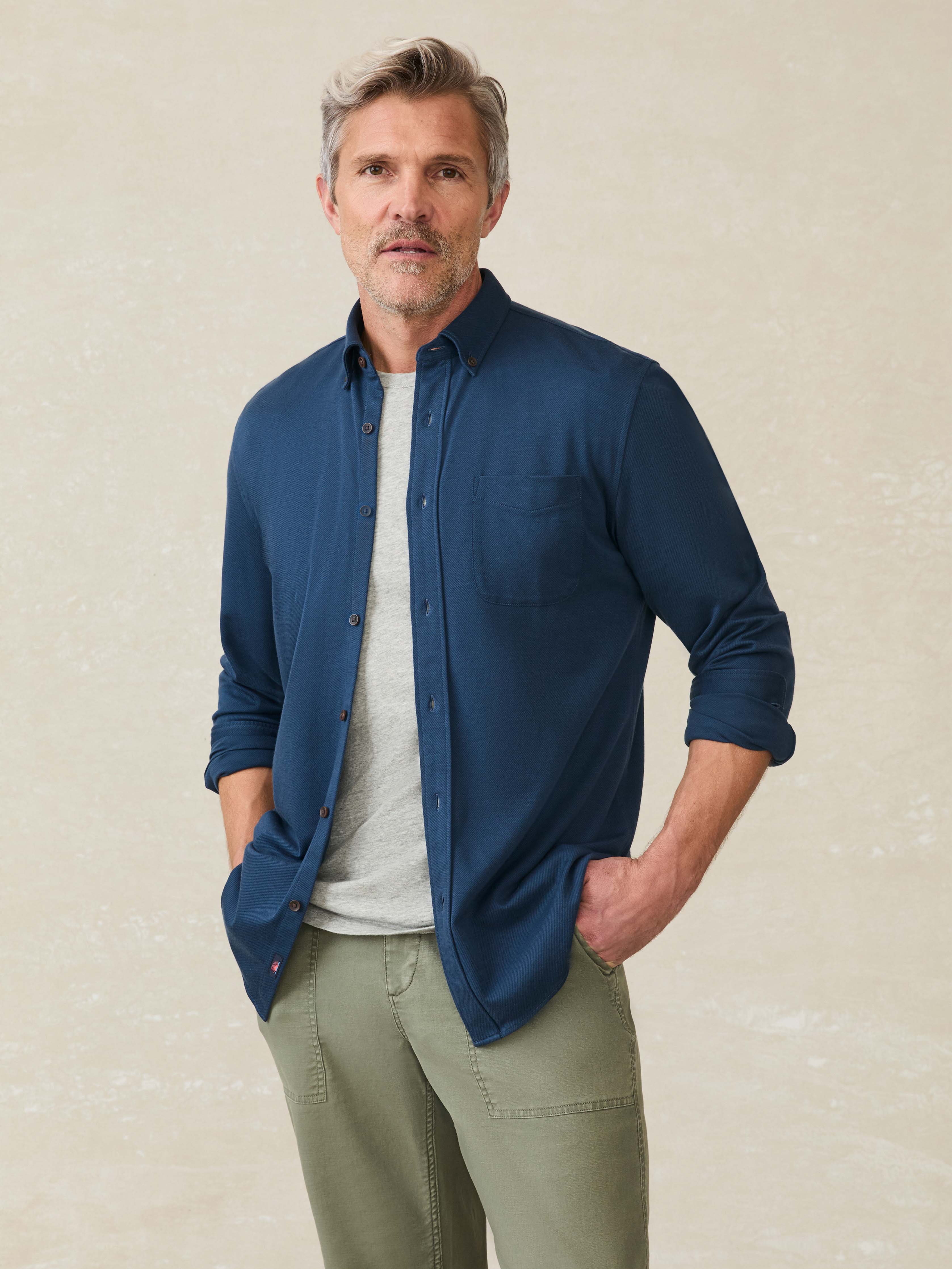 Coastline Knit Shirt - Blue Nights
