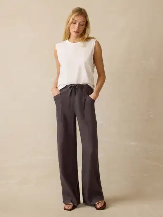Topanga Drape Pant - Washed Black