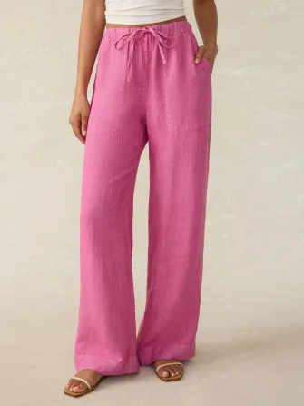 Laidback Linen Pant - Ibis Rose Stripe