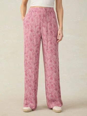 Cabana Pant - Dusty Rose Banana Leaf