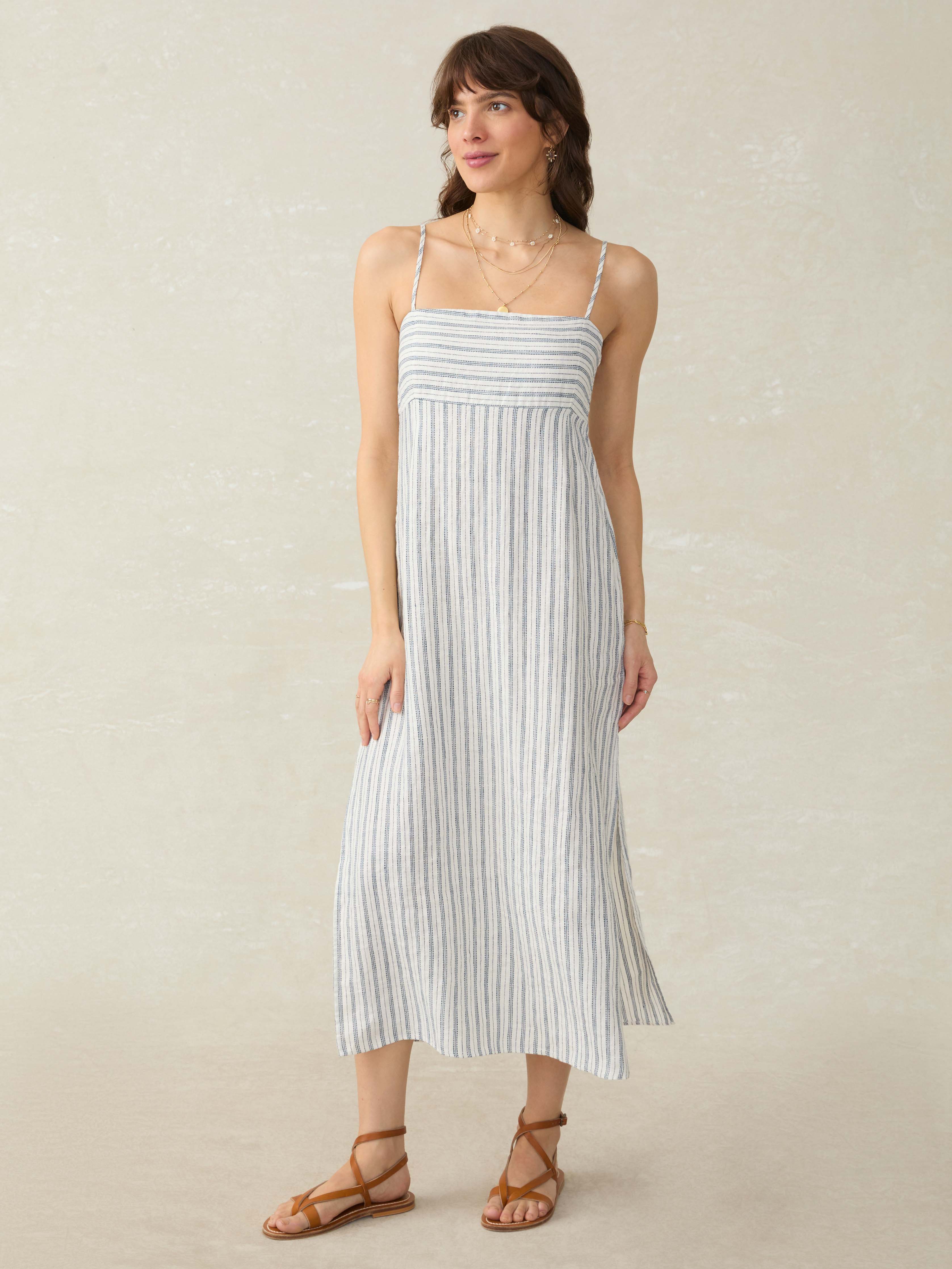 Sienna Sun Dress - Oceanside Stripe