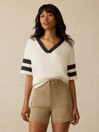 Sunwashed Slub Varsity Tee - Phantom Varsity