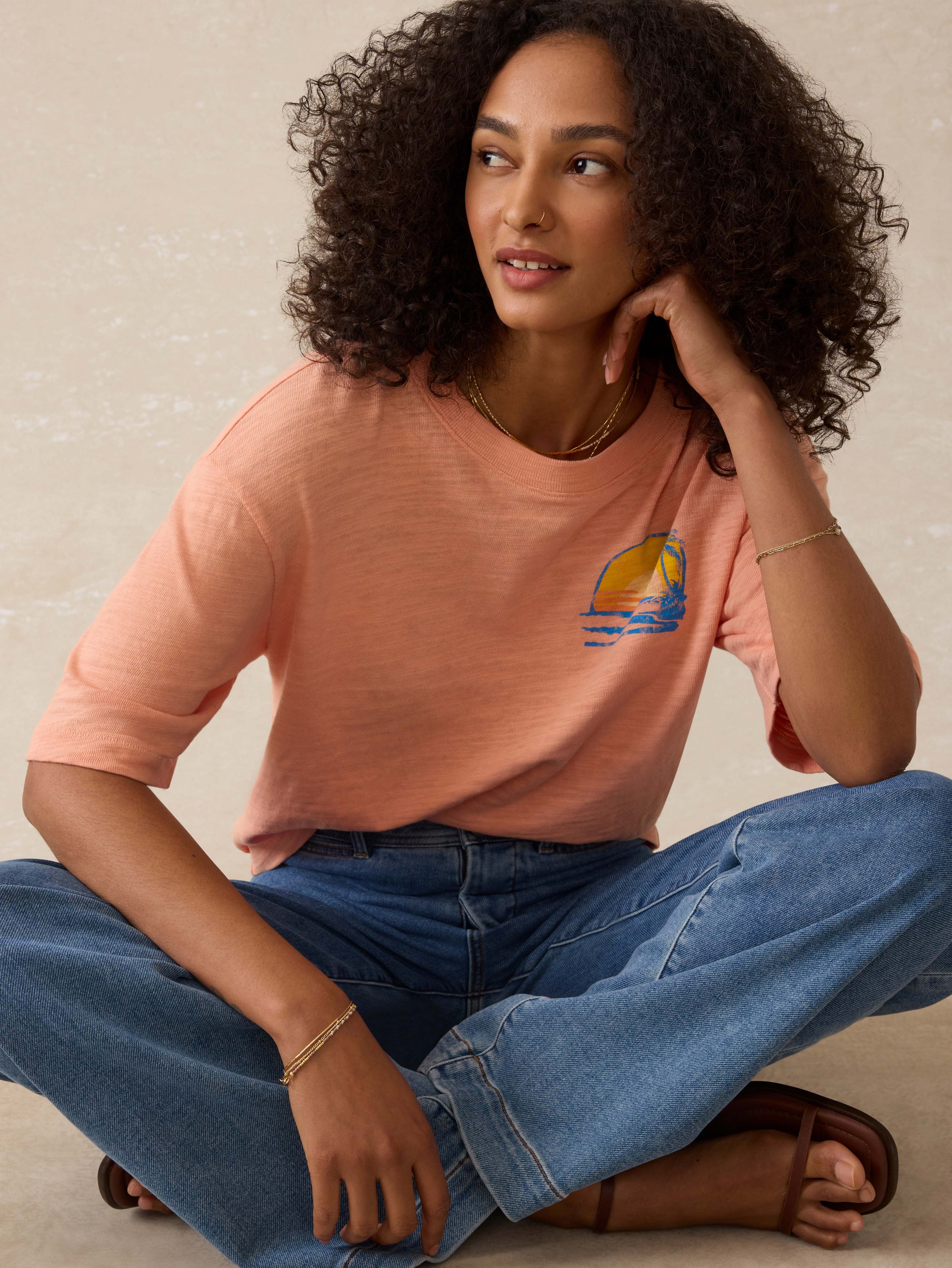 Sunwashed Slub Vintage Tee - Canyon Sunset