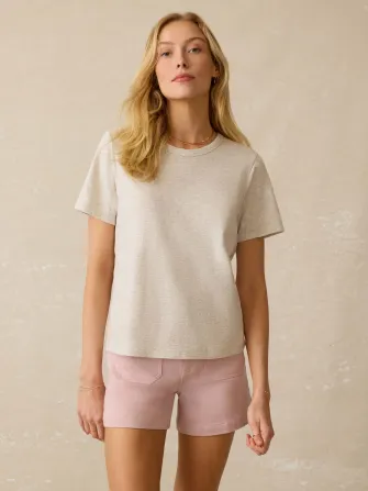 Sunwashed Regenerative Cotton Essential Tee - Island Dune Heather