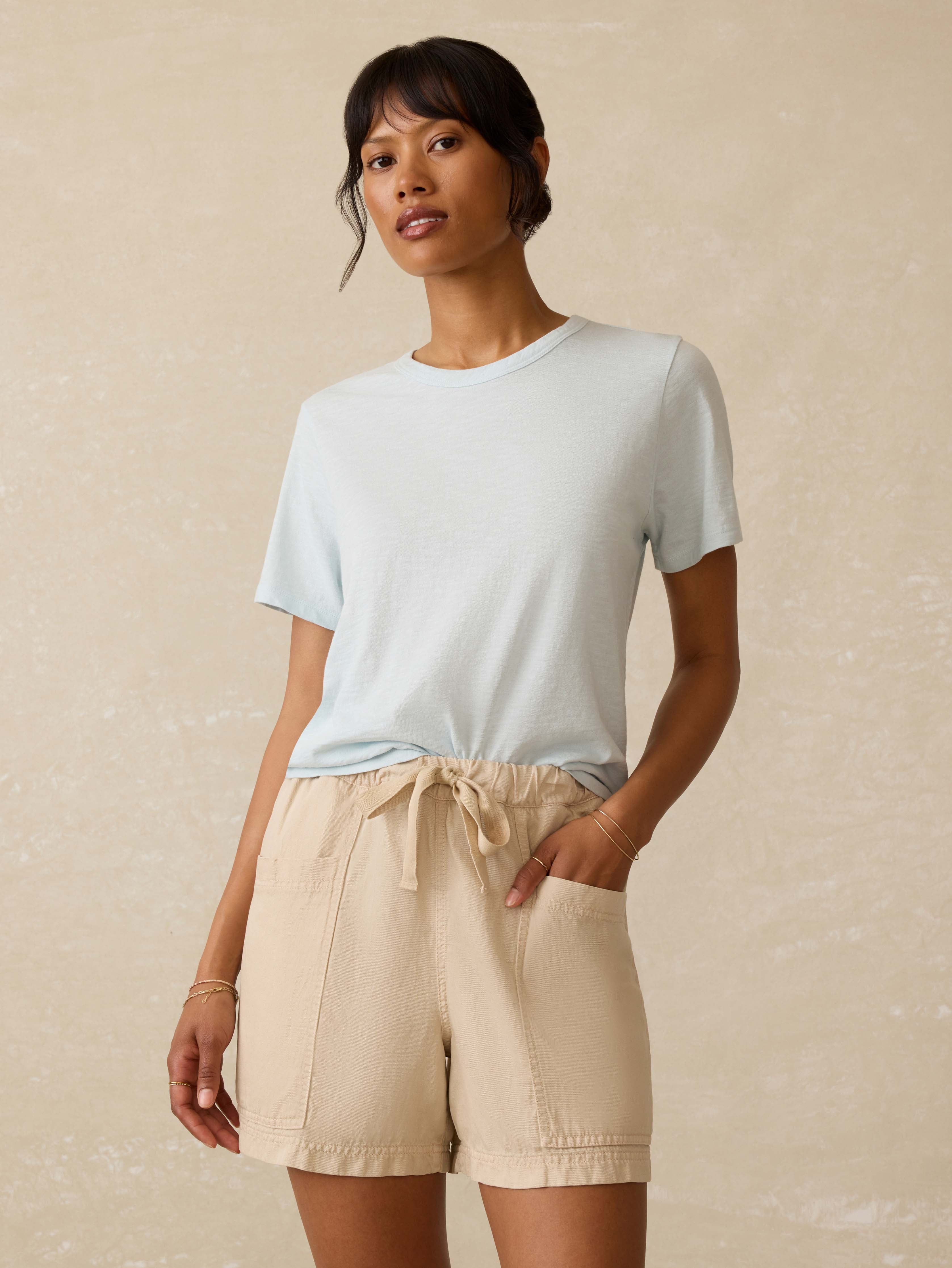 Sunwashed Regenerative Cotton Essential Tee - Sky