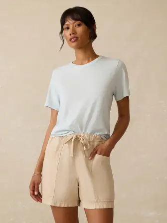 Sunwashed Regenerative Cotton Essential Tee - Sky