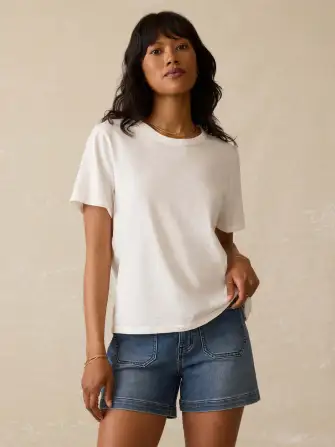 Sunwashed Regenerative Cotton Essential Tee - White