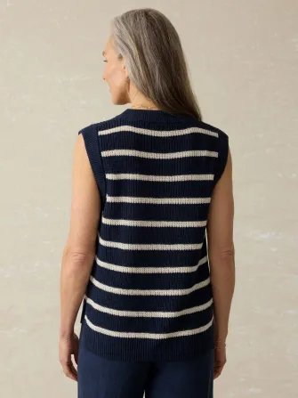 Miramar Linen Sweater Tank - North Sea Stripe(North Sea Stripe,XXS)