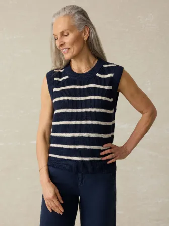 Miramar Linen Sweater Tank - North Sea Stripe(North Sea Stripe,XXS)