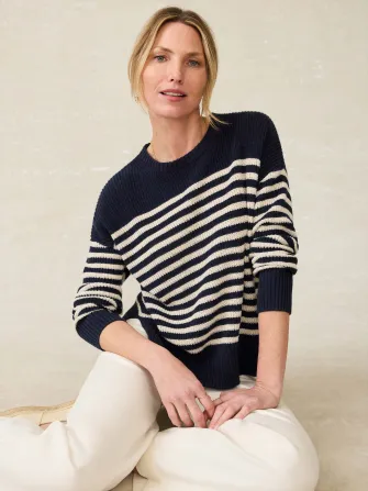 Miramar Linen Crewneck - Lighthouse Point