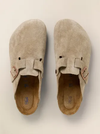 Men's Birkenstock Boston Clog Soft Footbed - Taupe