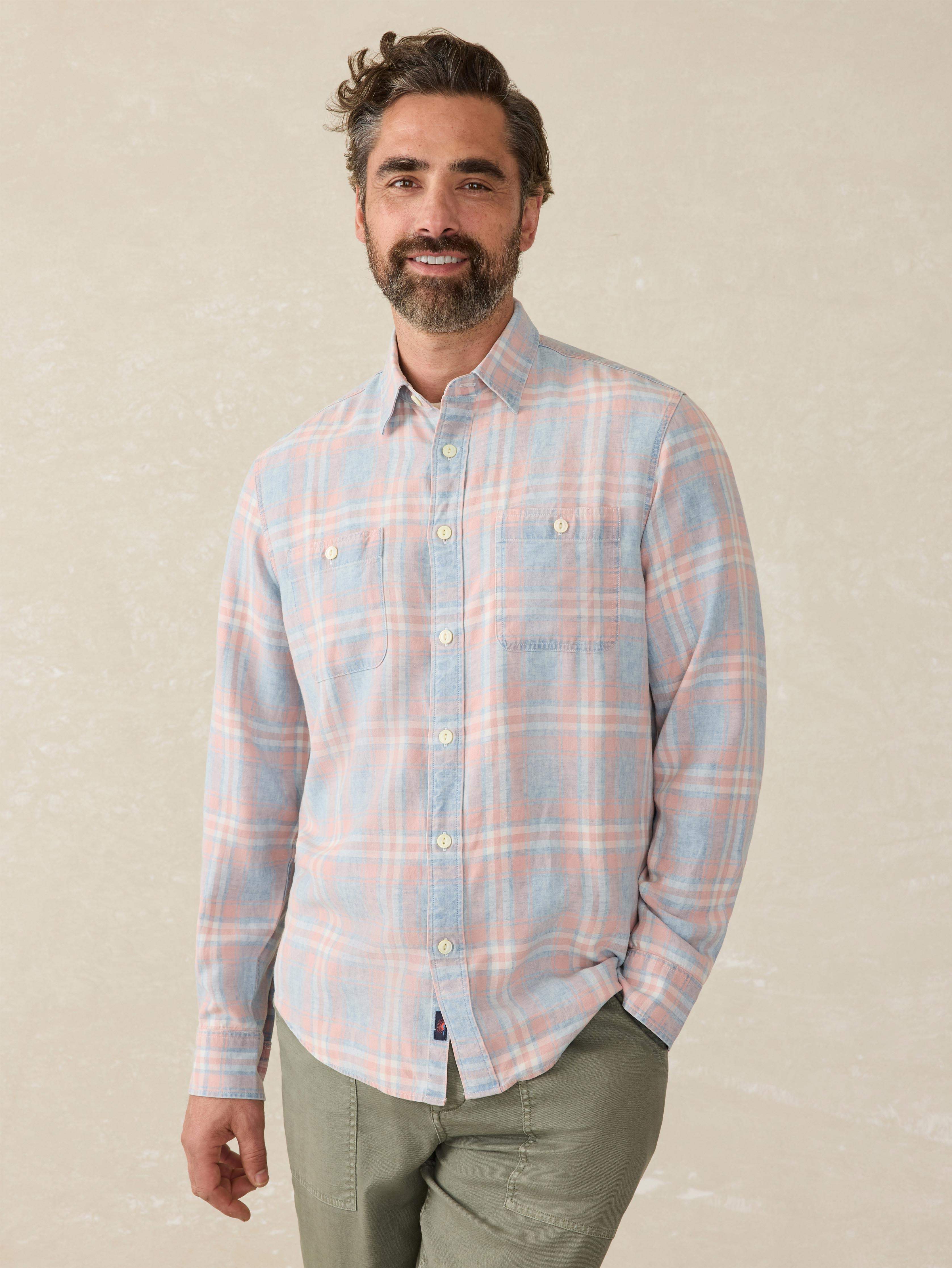 Tried & True Chambray Workshirt - Coral Bay Plaid