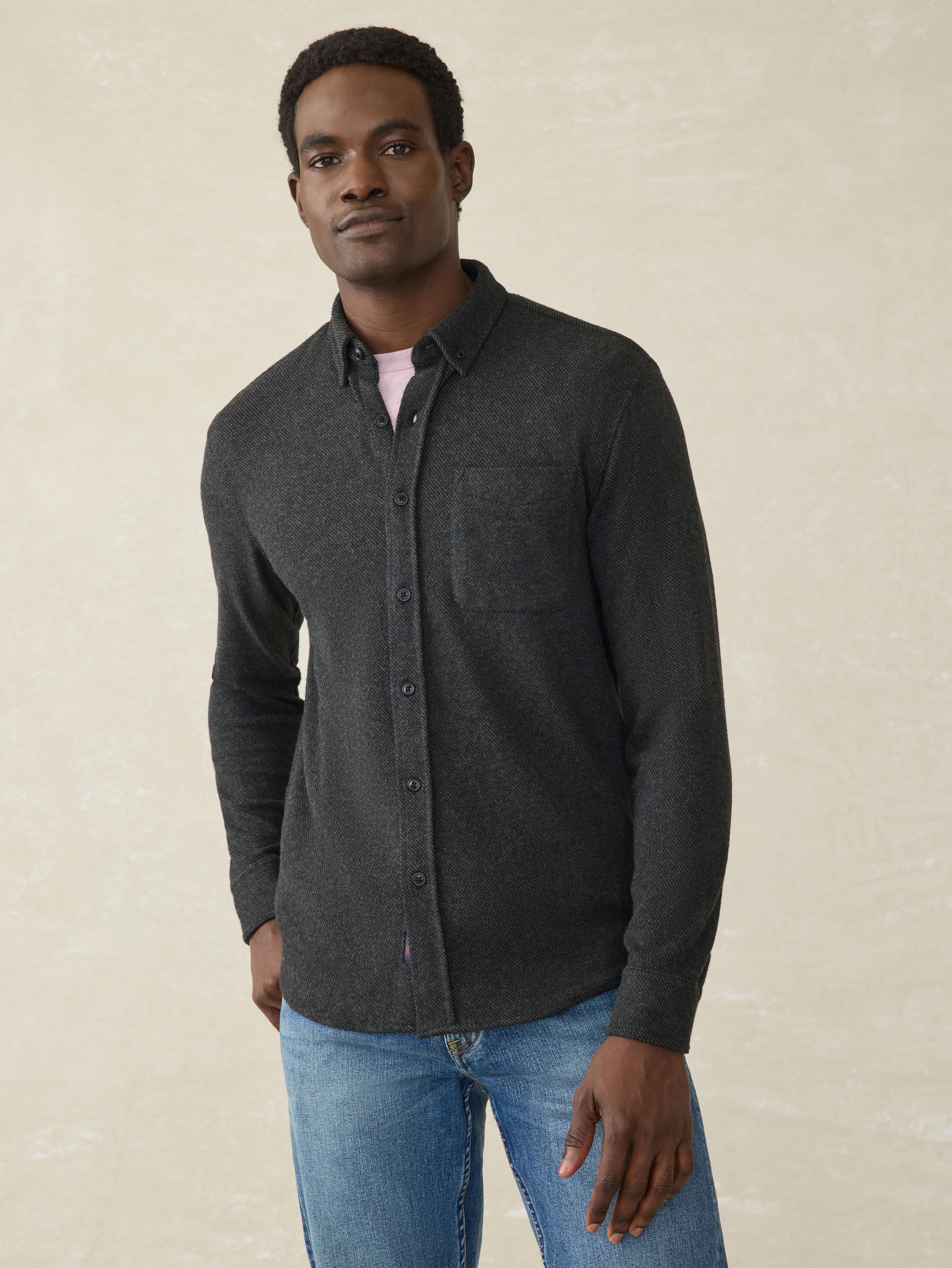 Legend™ Sweater Shirt (Single Pocket) - Heathered Black Twill