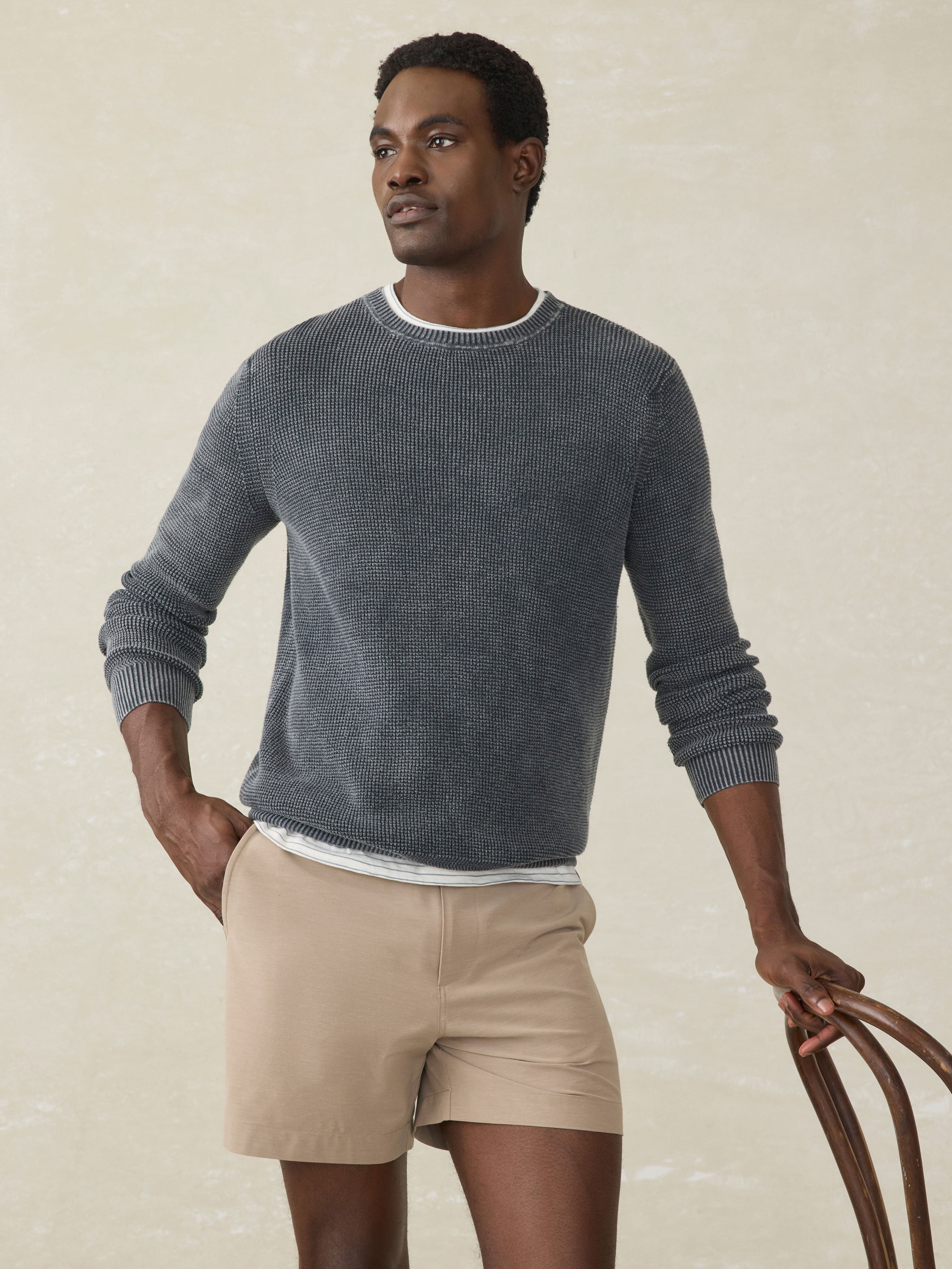Sunwashed Crewneck Sweater - Faded Black