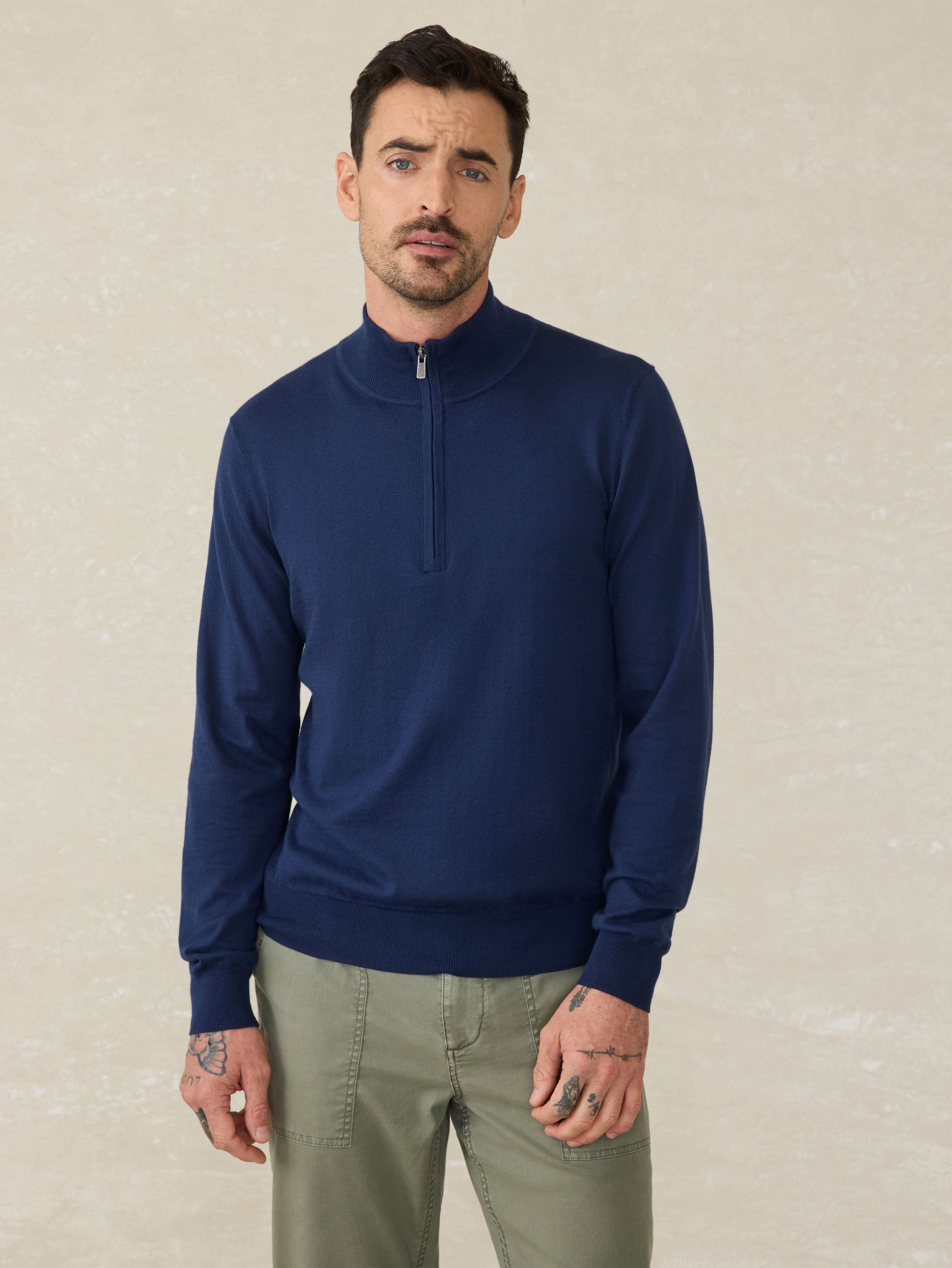 Movement™ Quarter Zip Sweater (Tall) - Marine Navy Heather