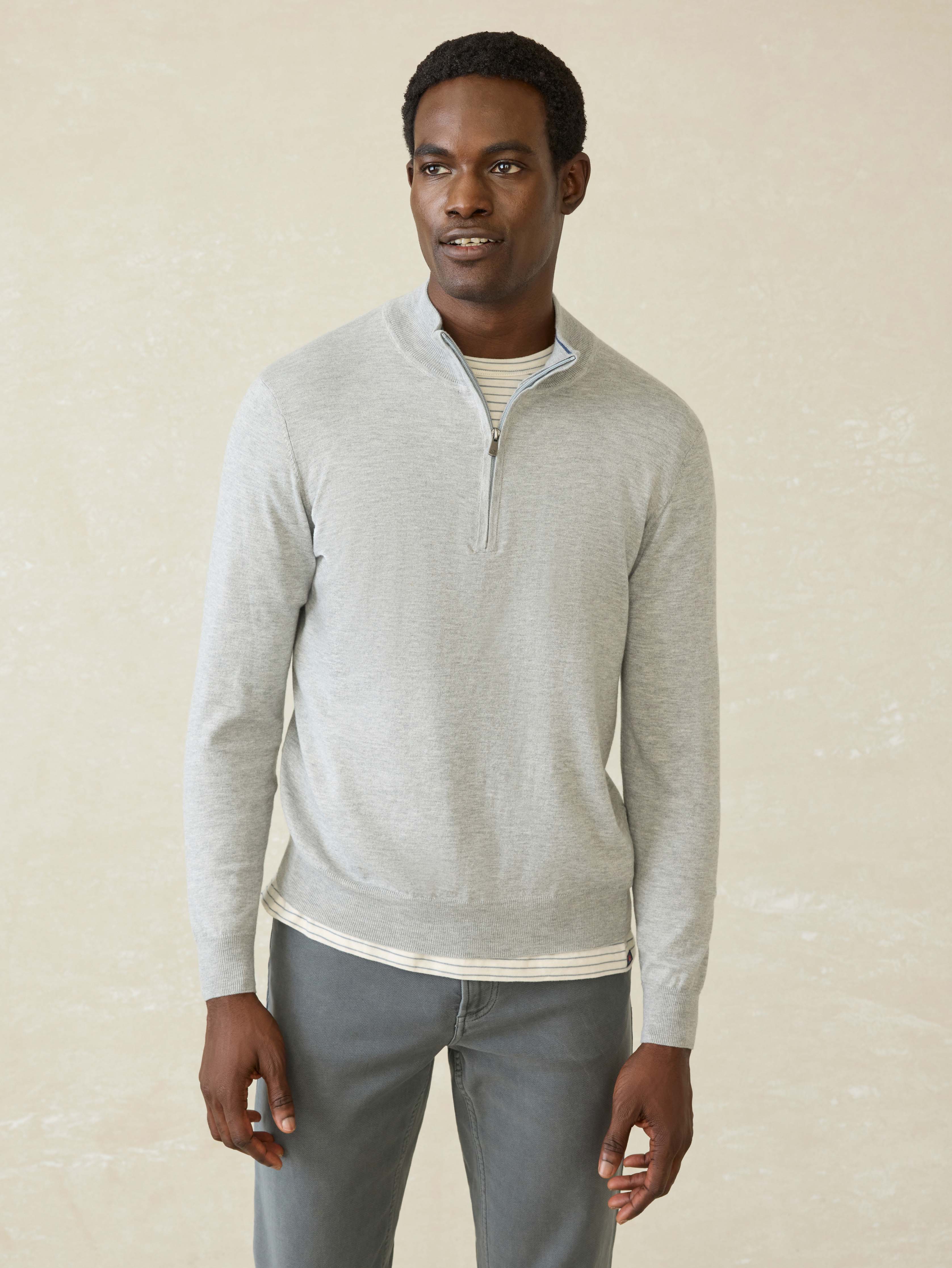 Movement™ Quarter Zip Sweater - Mineral Grey Heather