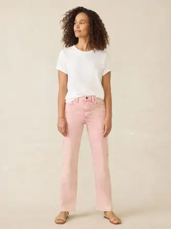 Slim Straight Sunwashed Denim - Baroque Rose