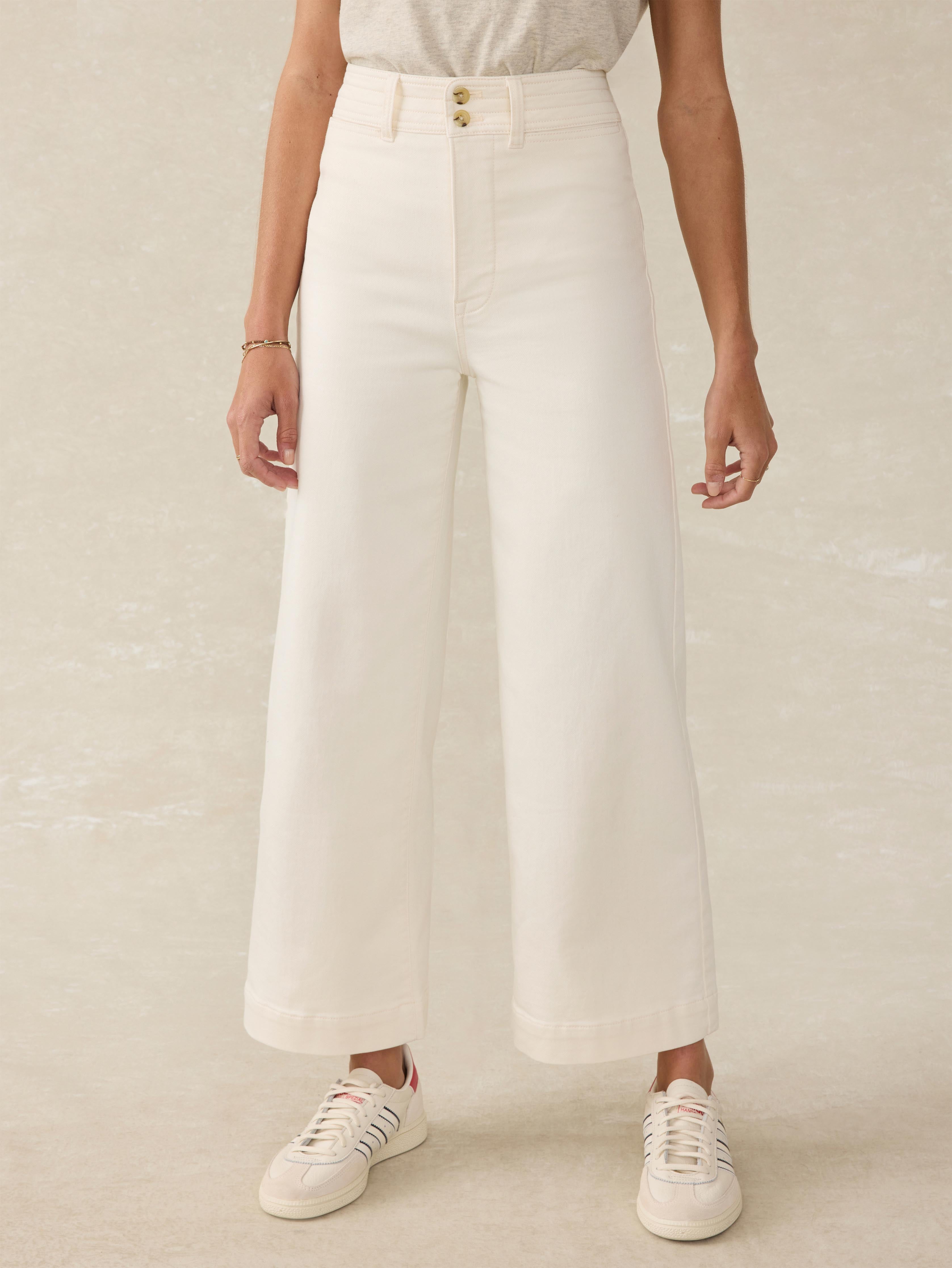 Stretch Terry Harbor Ankle Pant - Egret