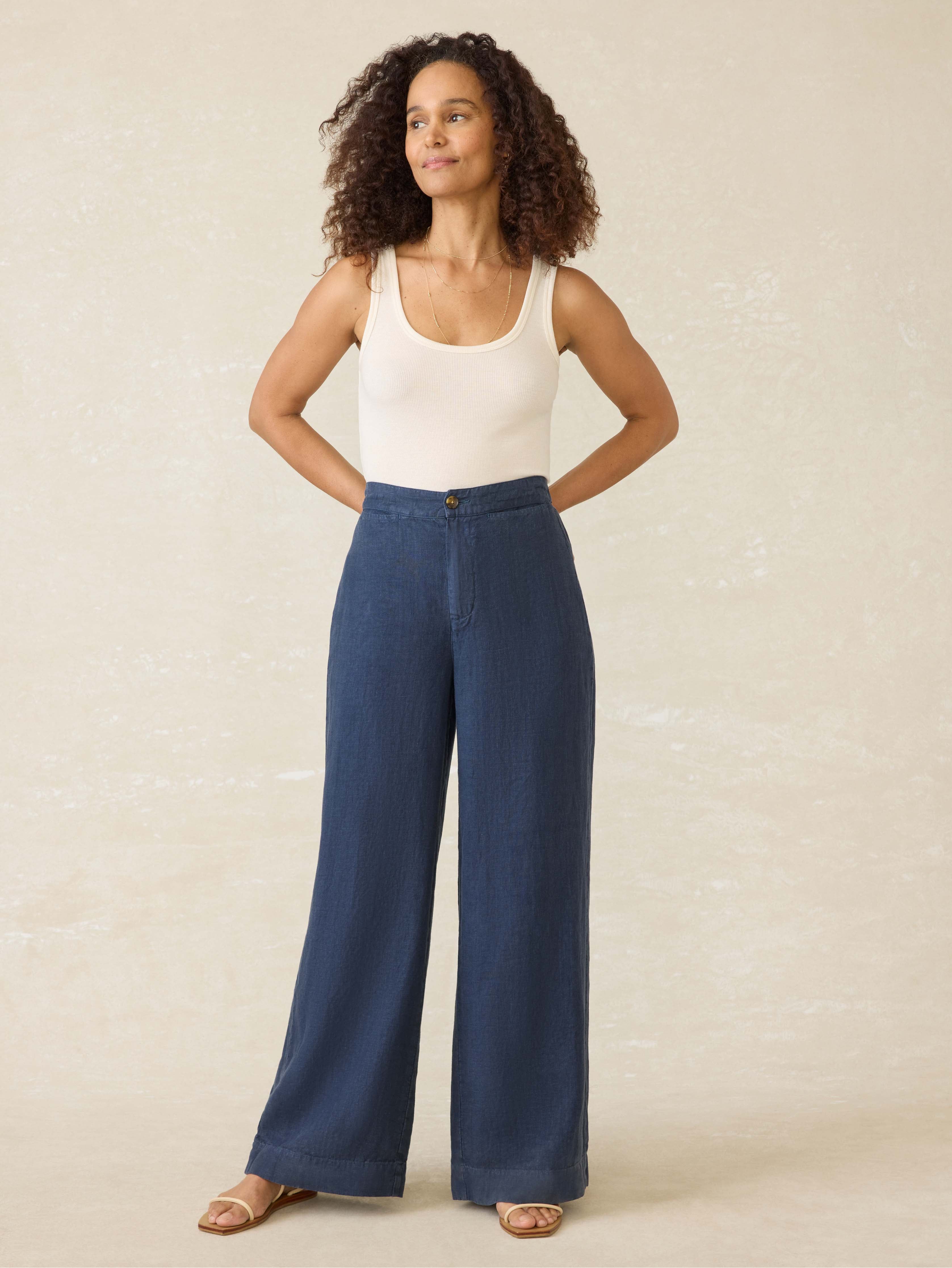 Sun Strider Linen Pant - Deep Sea Navy