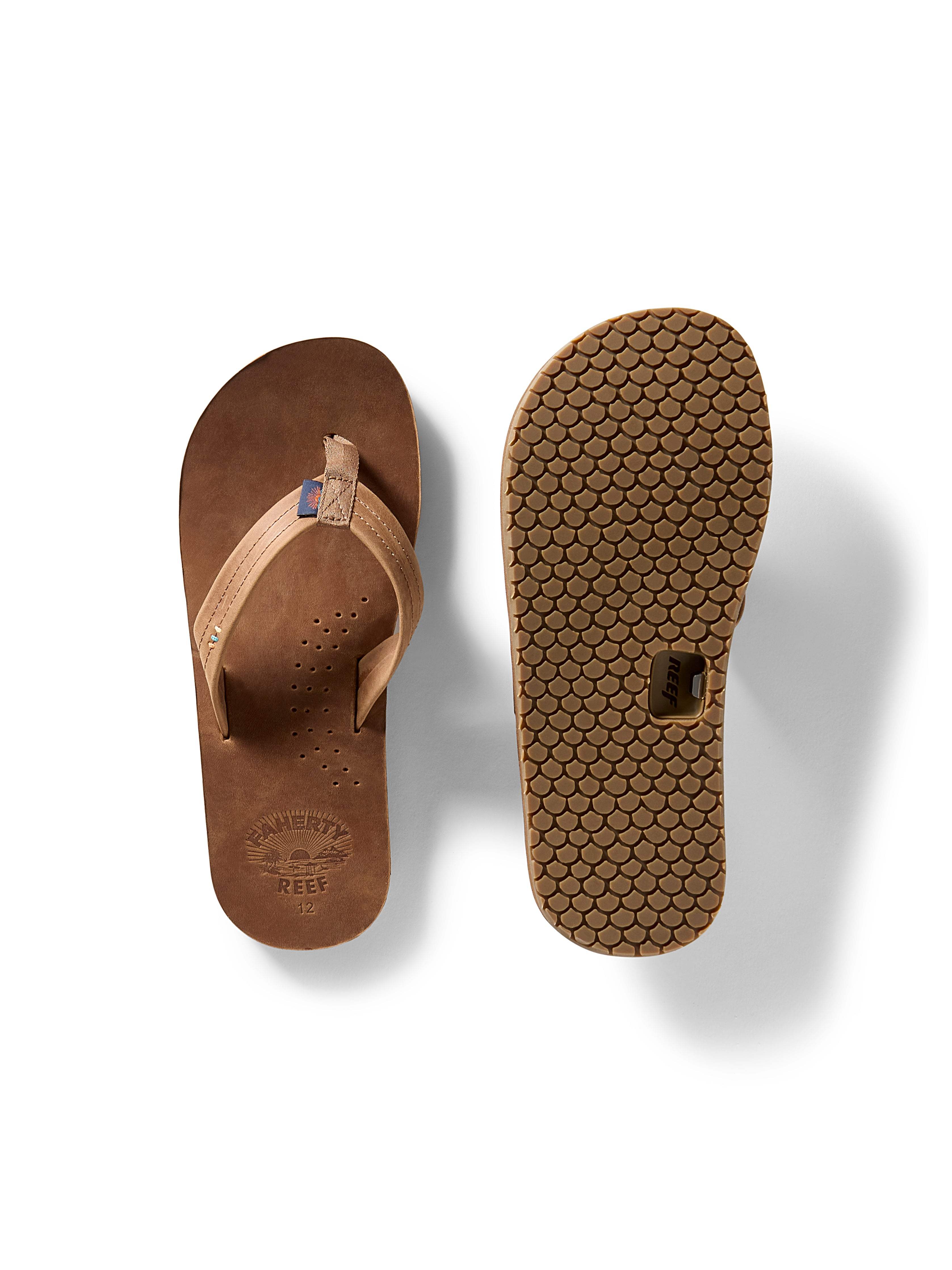 Faherty X REEF Men's Draftsmen Flip Flop - Dark Brown