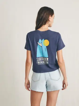 Surfrider Sunwashed Cropped Tee - Dune Navy(Dune Navy,XXS)