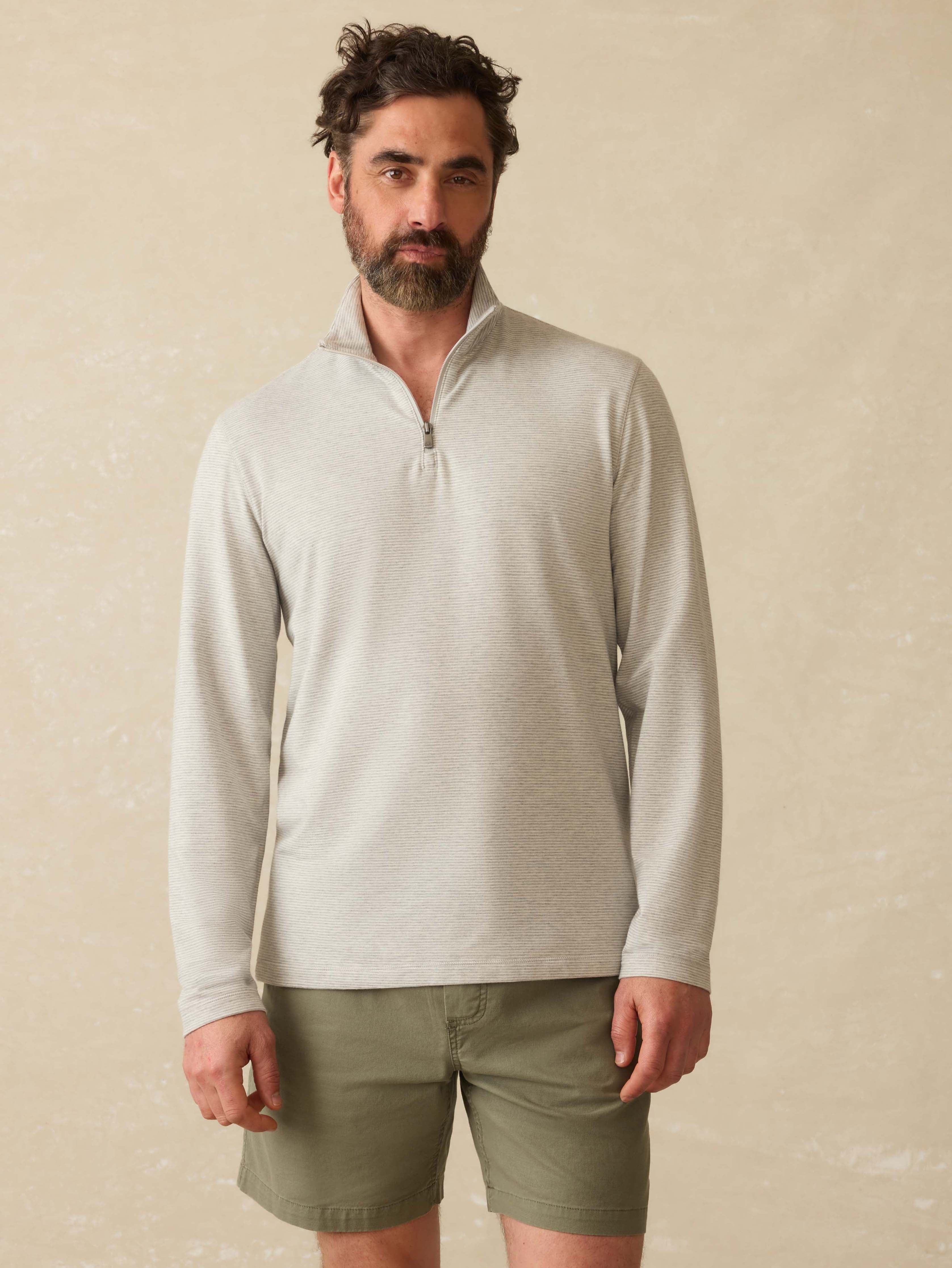 Movement™ Quarter Zip - Grey Cove Stripe