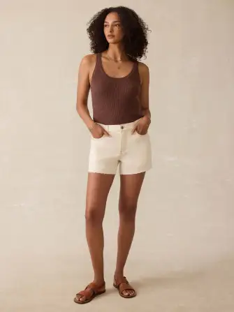 Organic Cotton Denim Short - White Sand Wash