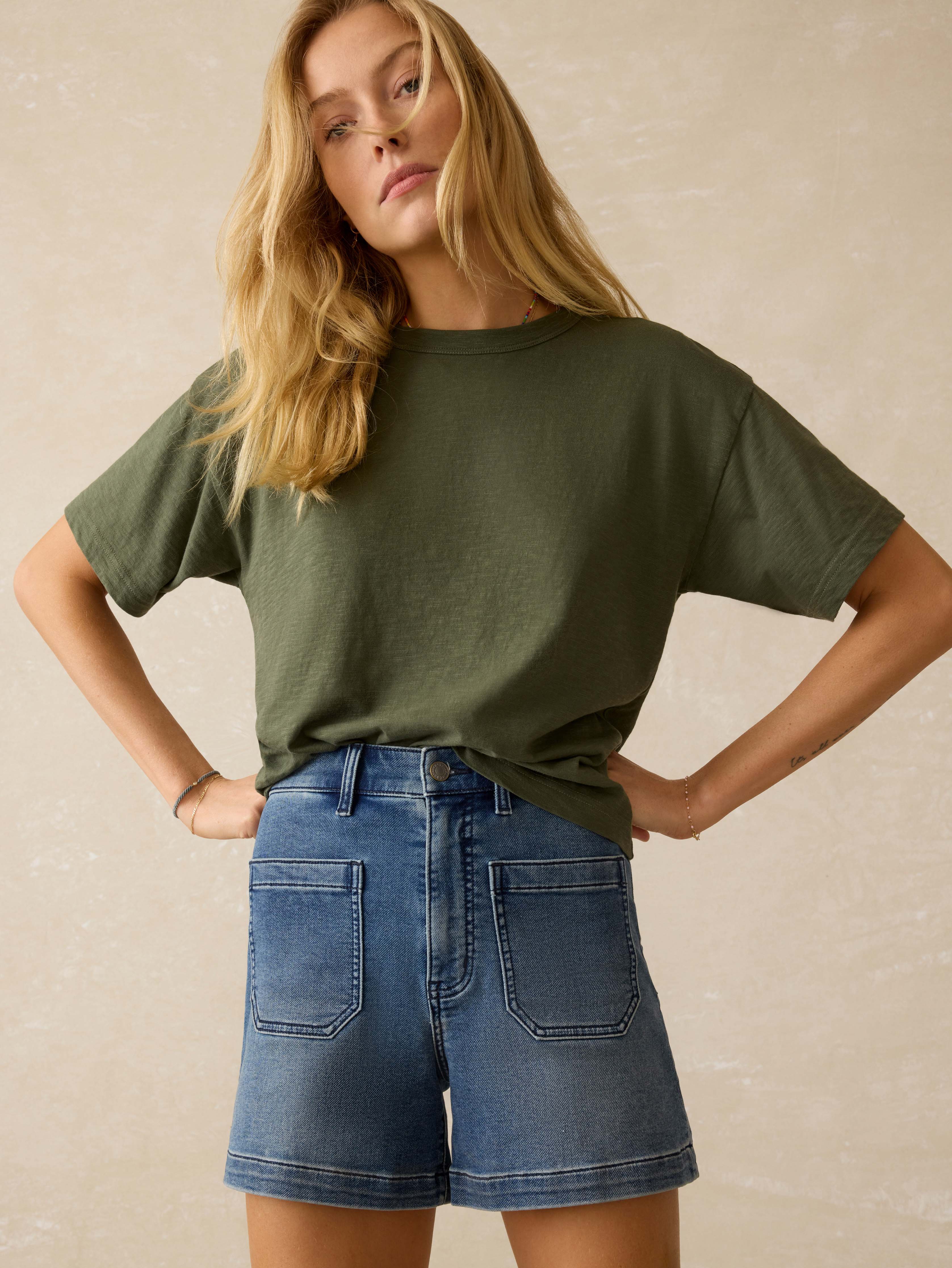 Stretch Terry Patch Pocket Short - Riverton
