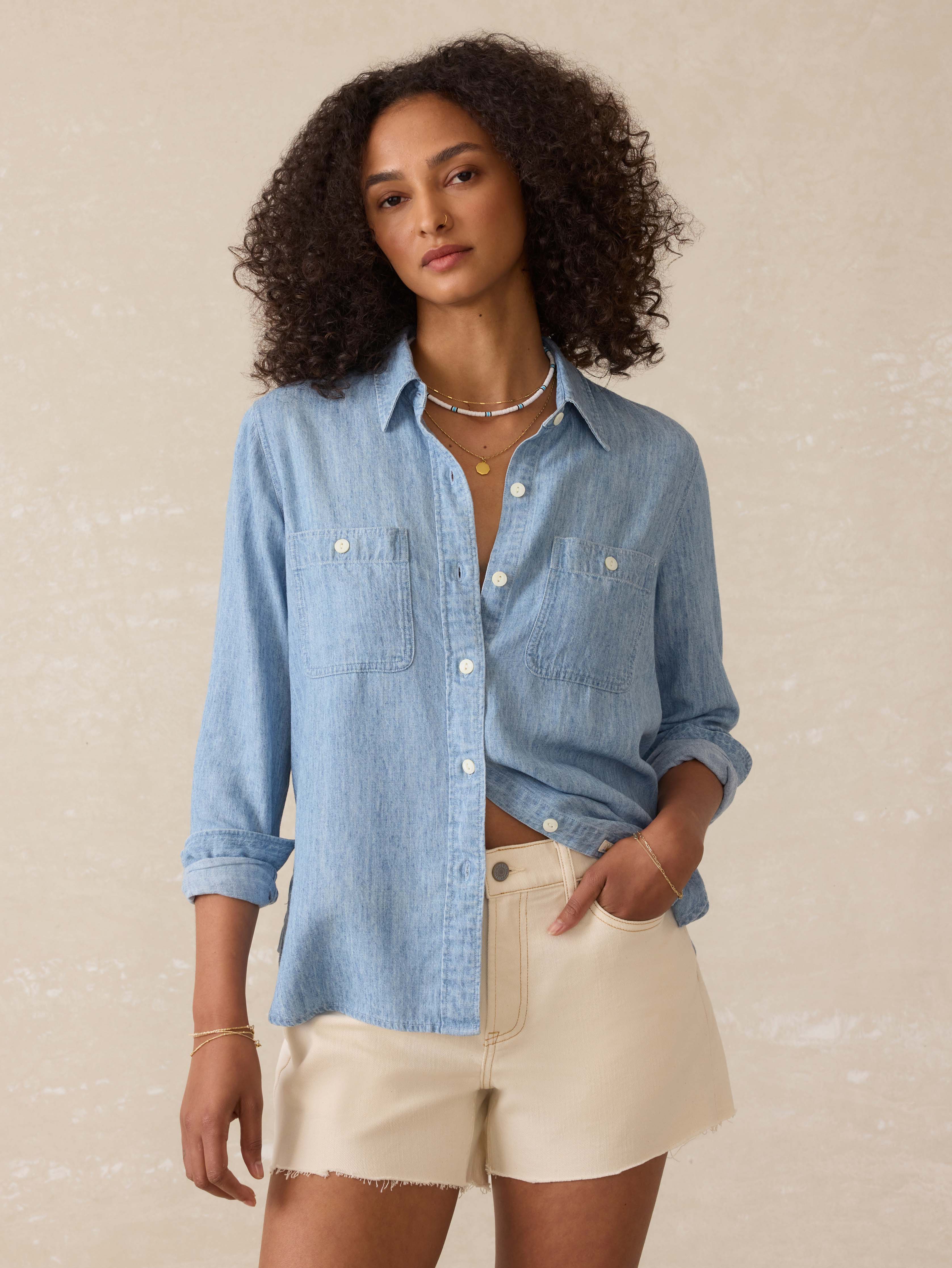 Tried & True Chambray Shirt - Mid Wash