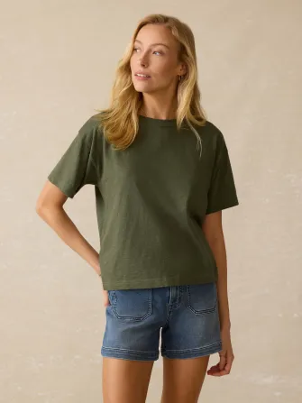Sunwashed Regenerative Cotton Vintage Tee - Thyme