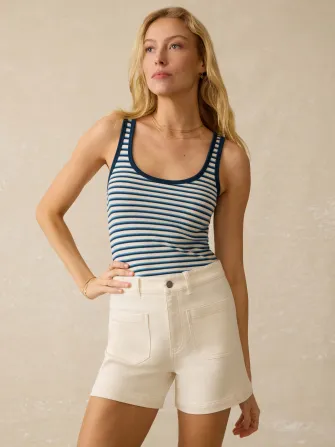 Stretch Terry Patch Pocket Short - Egret