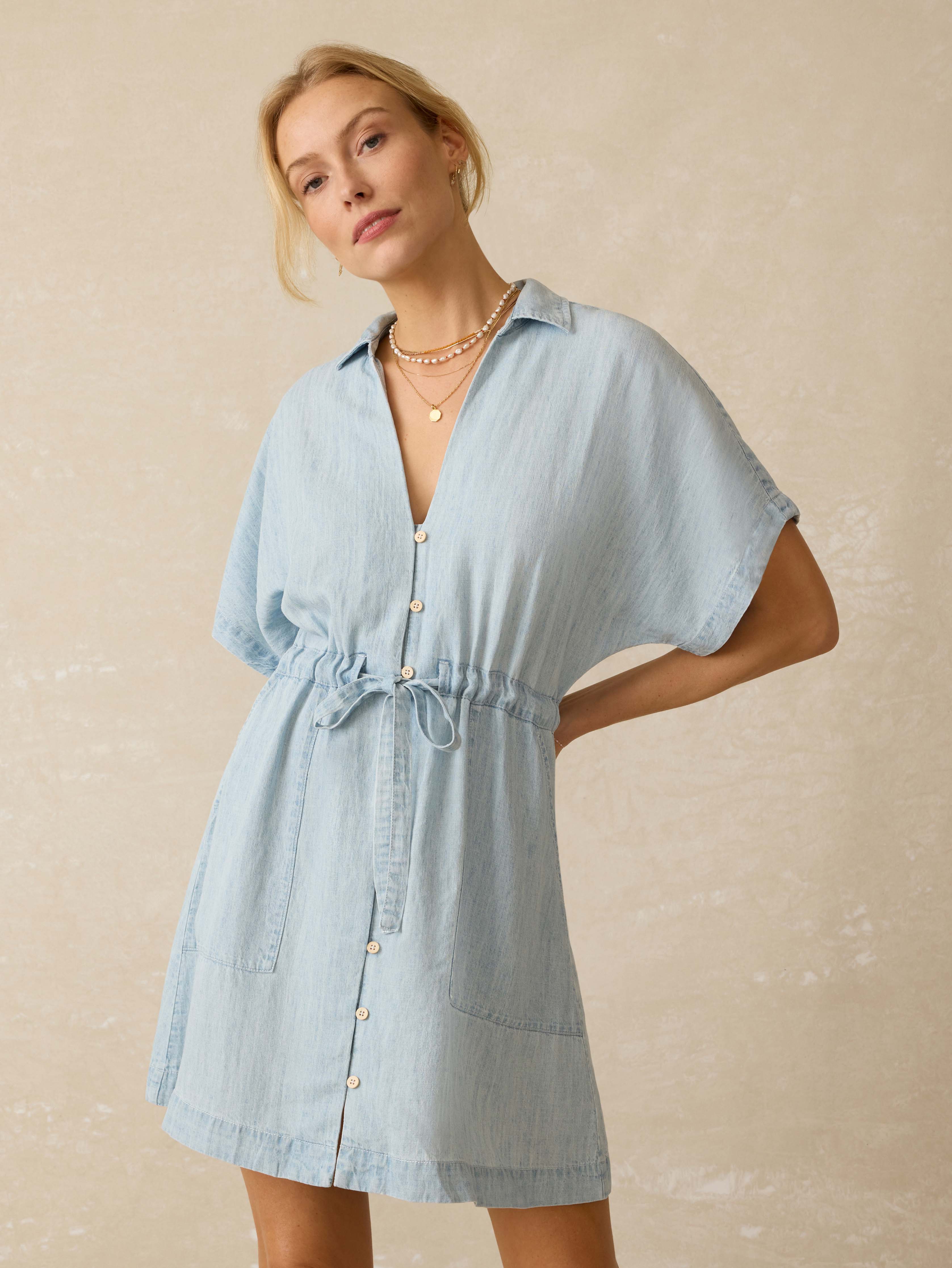 Tried & True Oakley Dress - Arctic Sea Wash