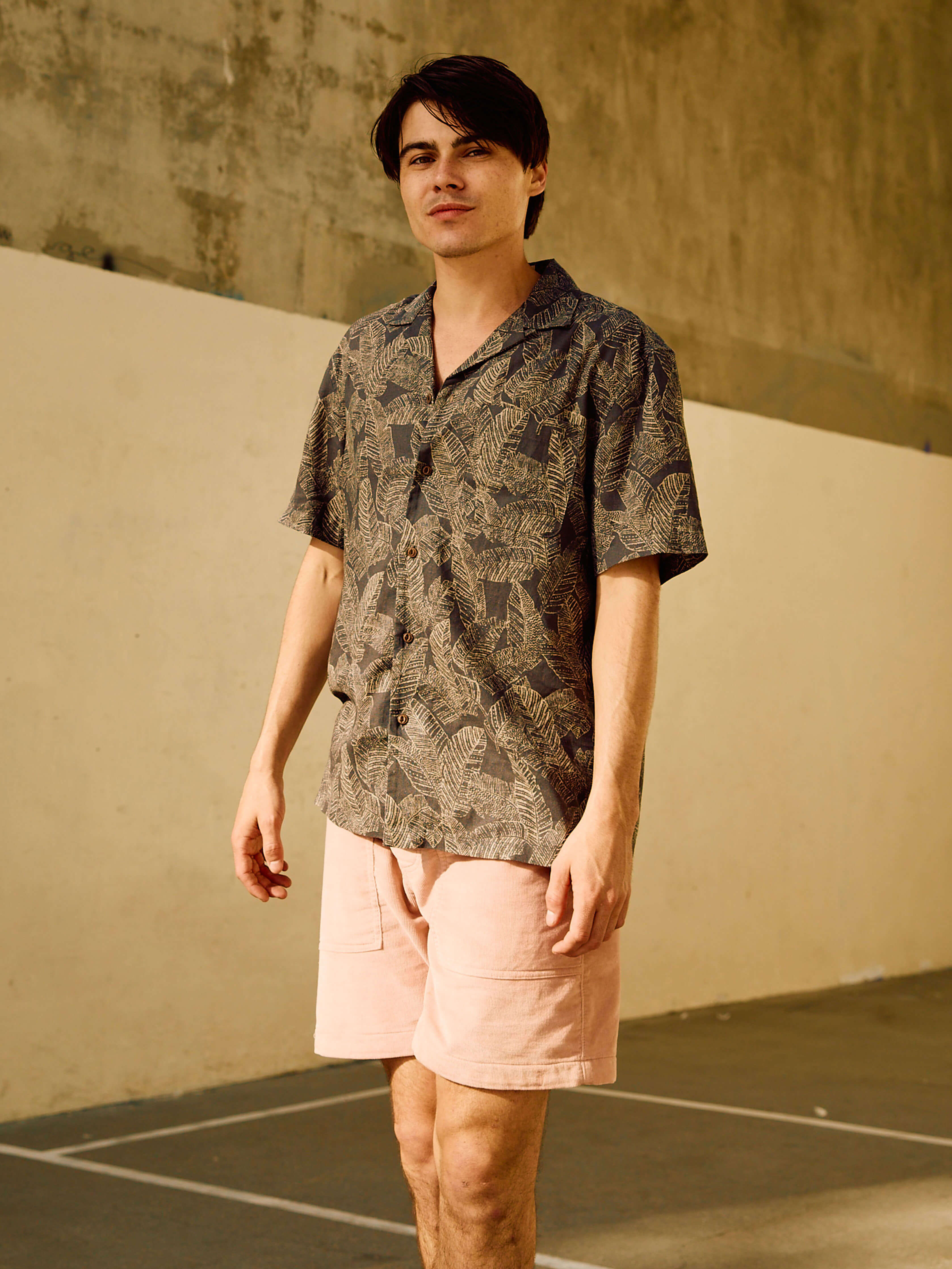 Corduroy Drawstring Utility Short - Coral Dawn
